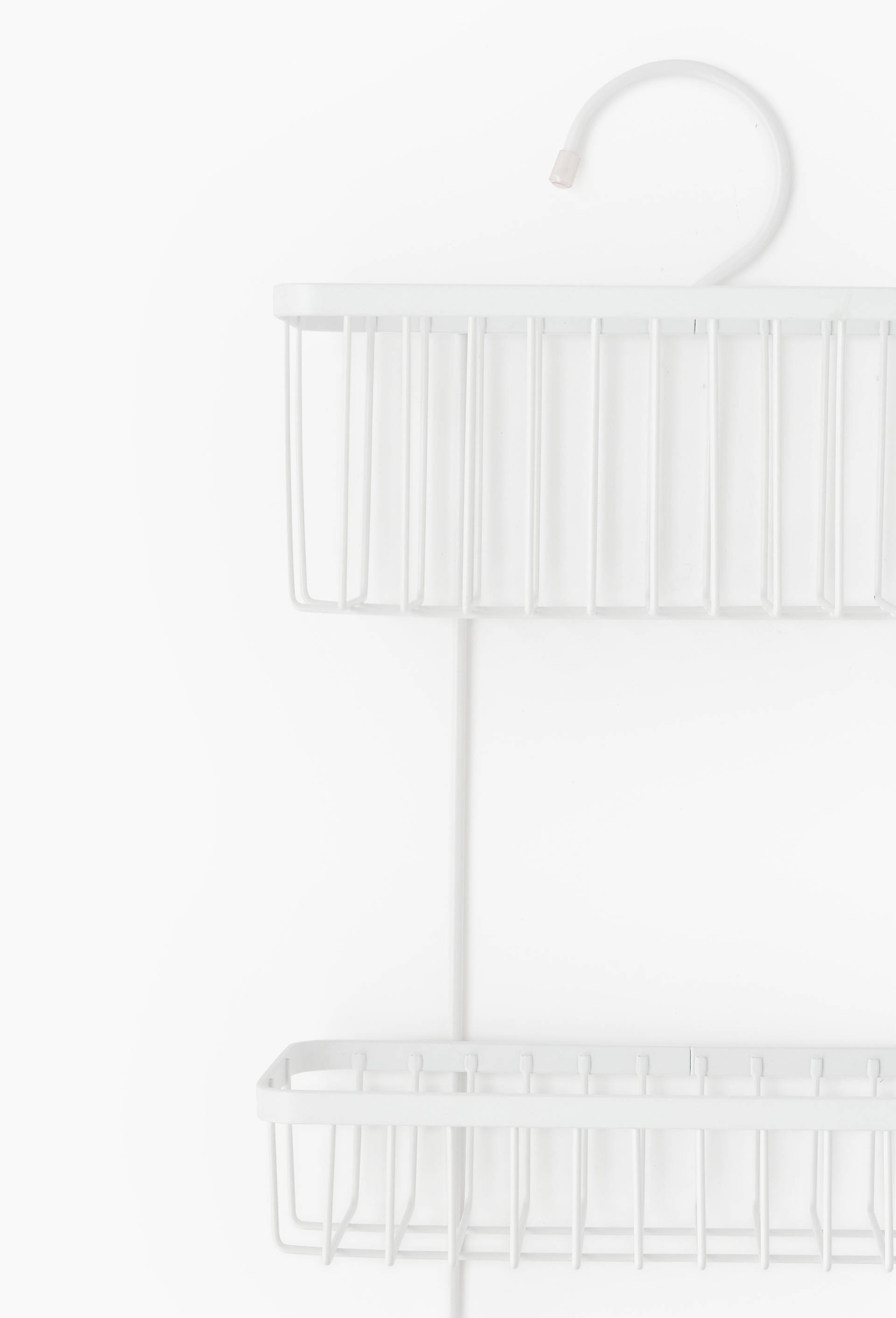 Caddie de douche, 25x10.5x44cm,  en m&eacute;tal &eacute;pais, Blanc, large image number 1