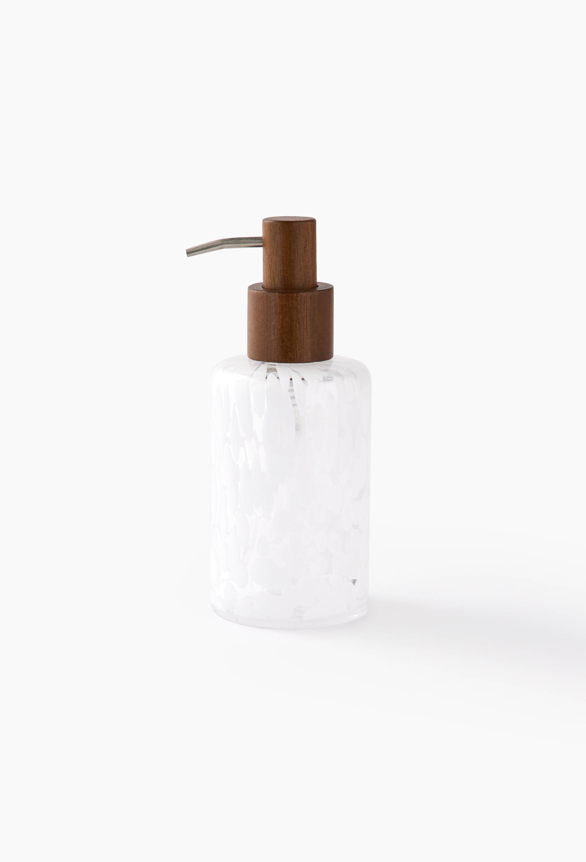 Distributeur, D7,5x18,4cm en verre tachet&eacute;, Blanc, large image number 0