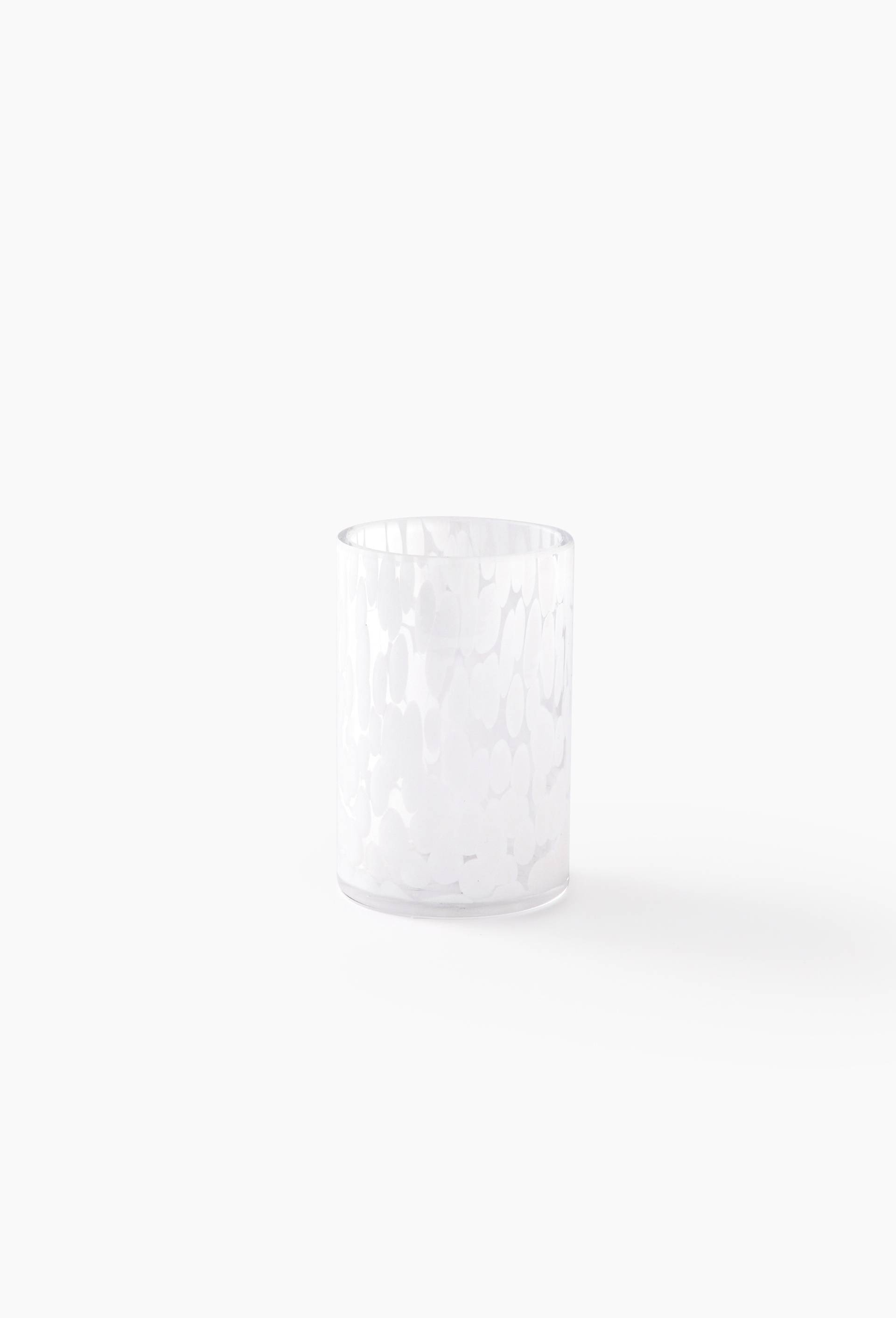 Porte brosse &agrave; dents,d7xH10,9 en verre tachet&eacute;, Blanc, large image number 0
