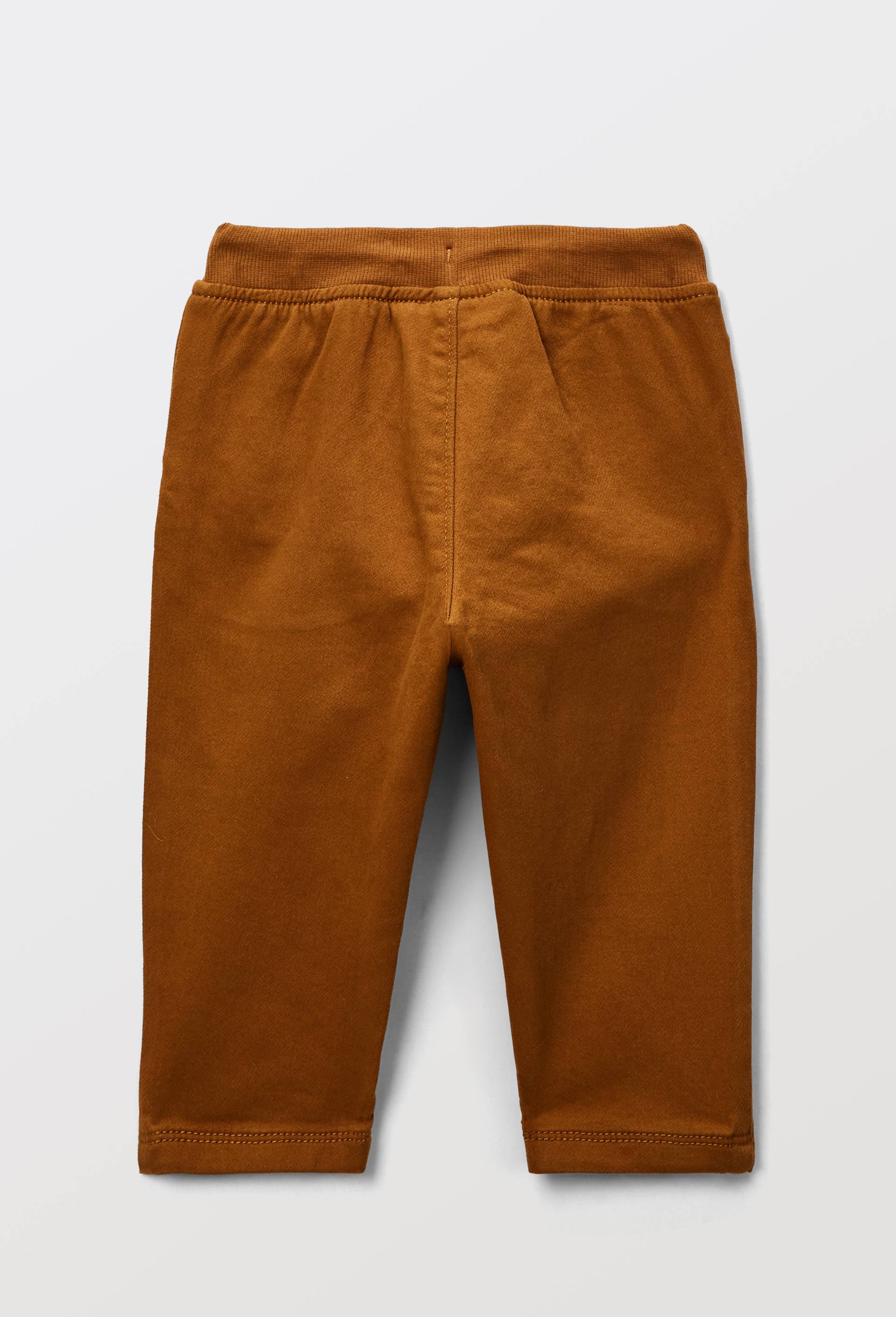 Pantalon uni en maille contenant du coton, Brun, large image number 1.0
