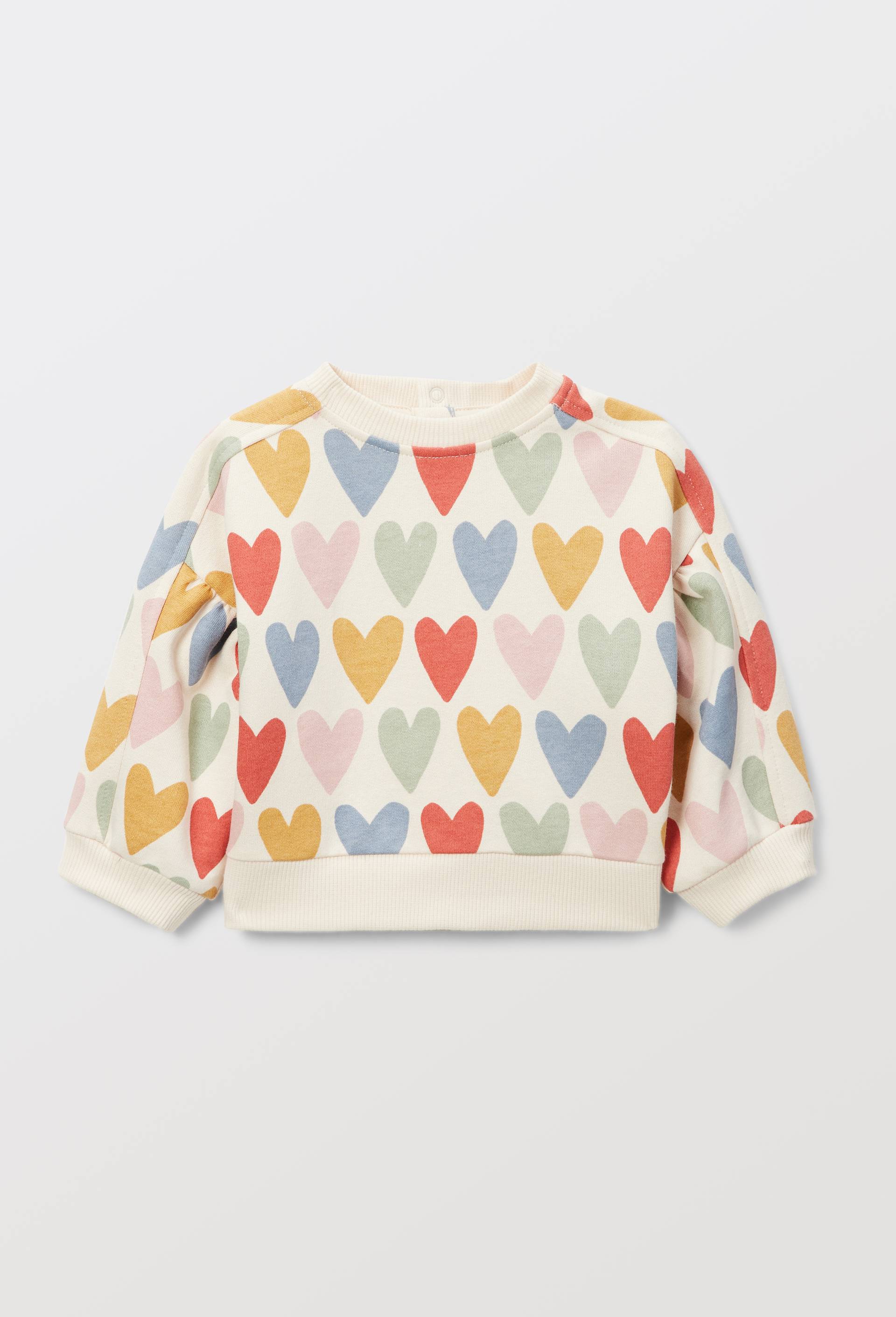 Sweat imprim&eacute; en coton BIO GOTS, Beige clair, large image number 0.0