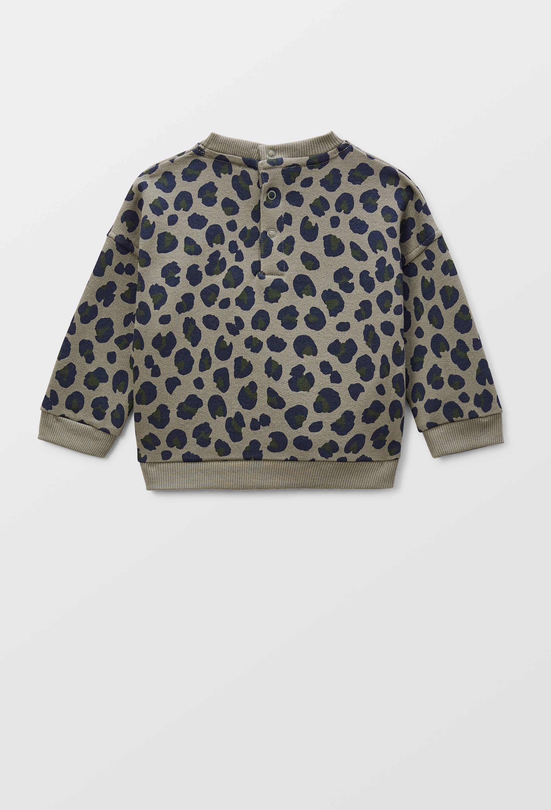 Sweat imprim&eacute; en coton BIO GOTS, Vert, large image number 2.0