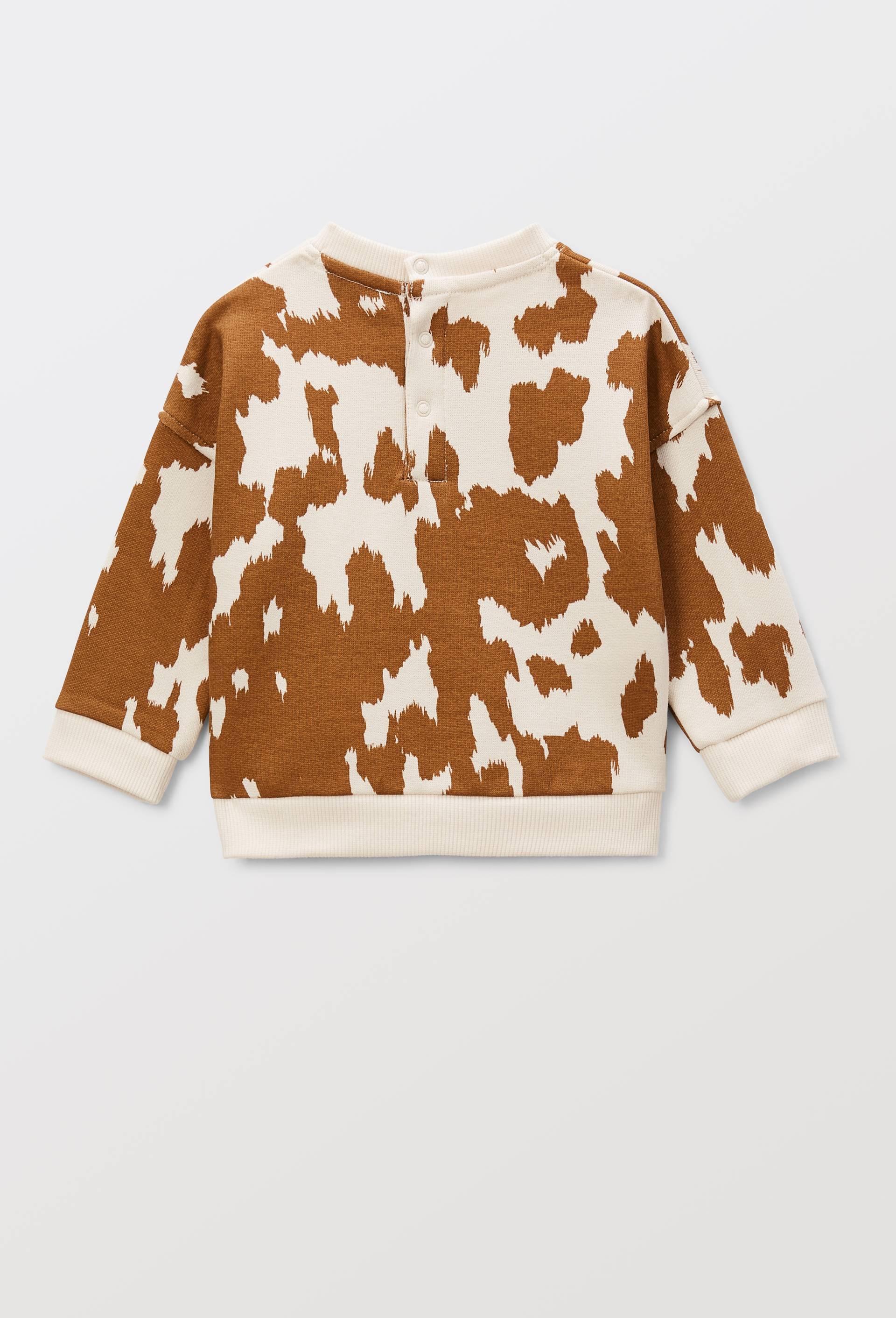 Sweat imprim&eacute; en coton BIO GOTS, Beige, large image number 1.0