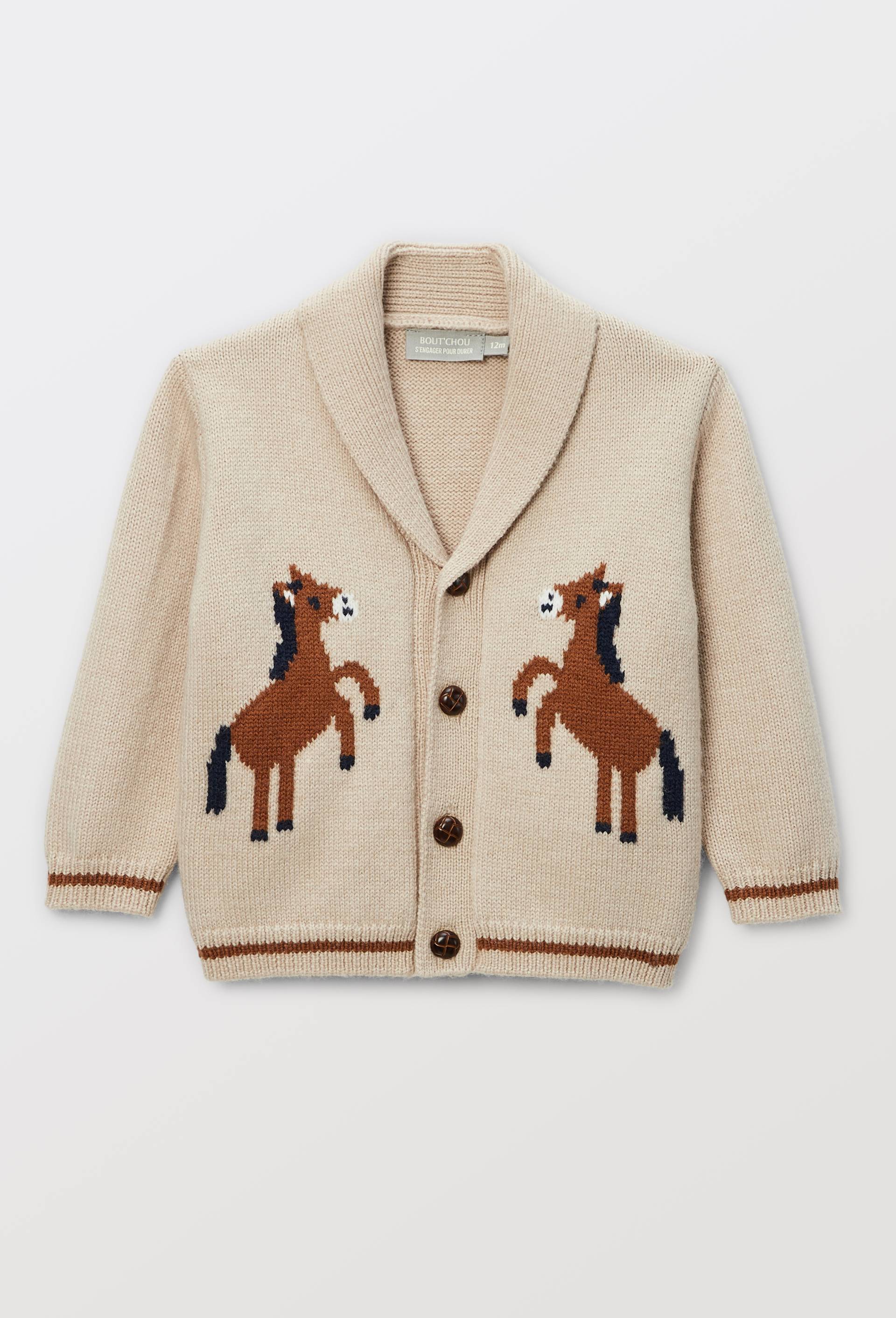 Cardigan tricot brod&eacute;, Beige, large image number 0