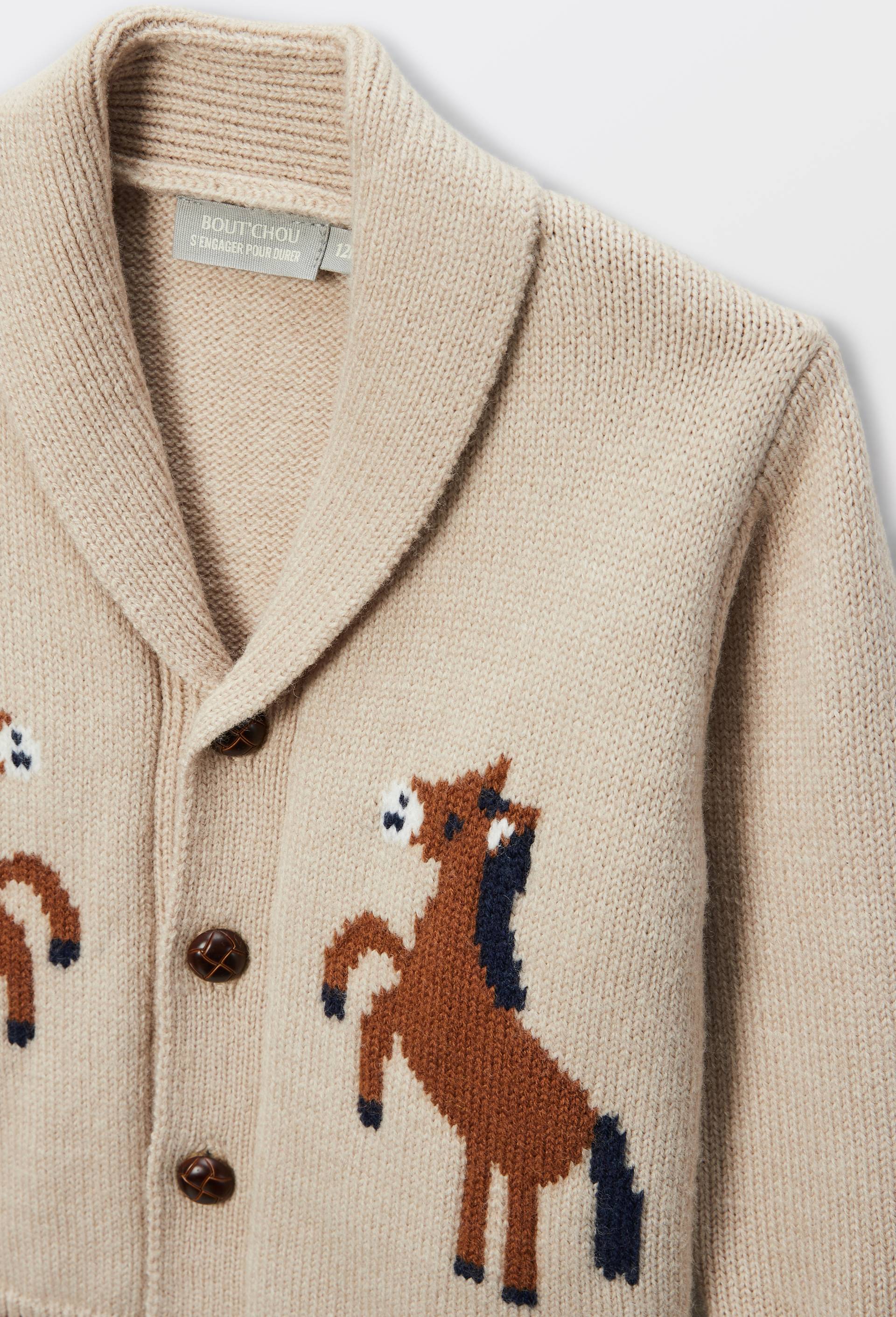 Cardigan tricot brod&eacute;, Beige, large image number 2