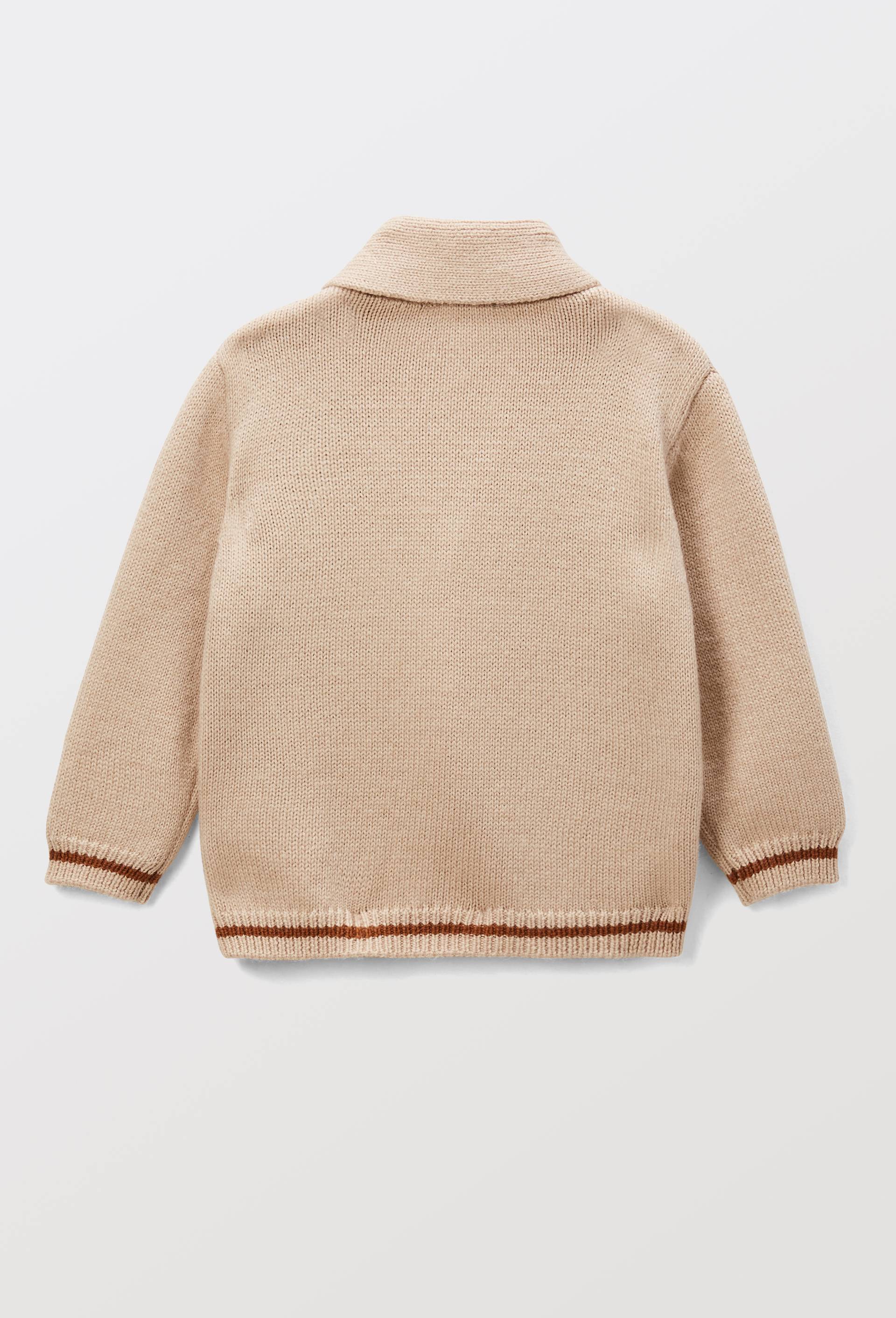 Cardigan tricot brod&eacute;, Beige, large image number 3