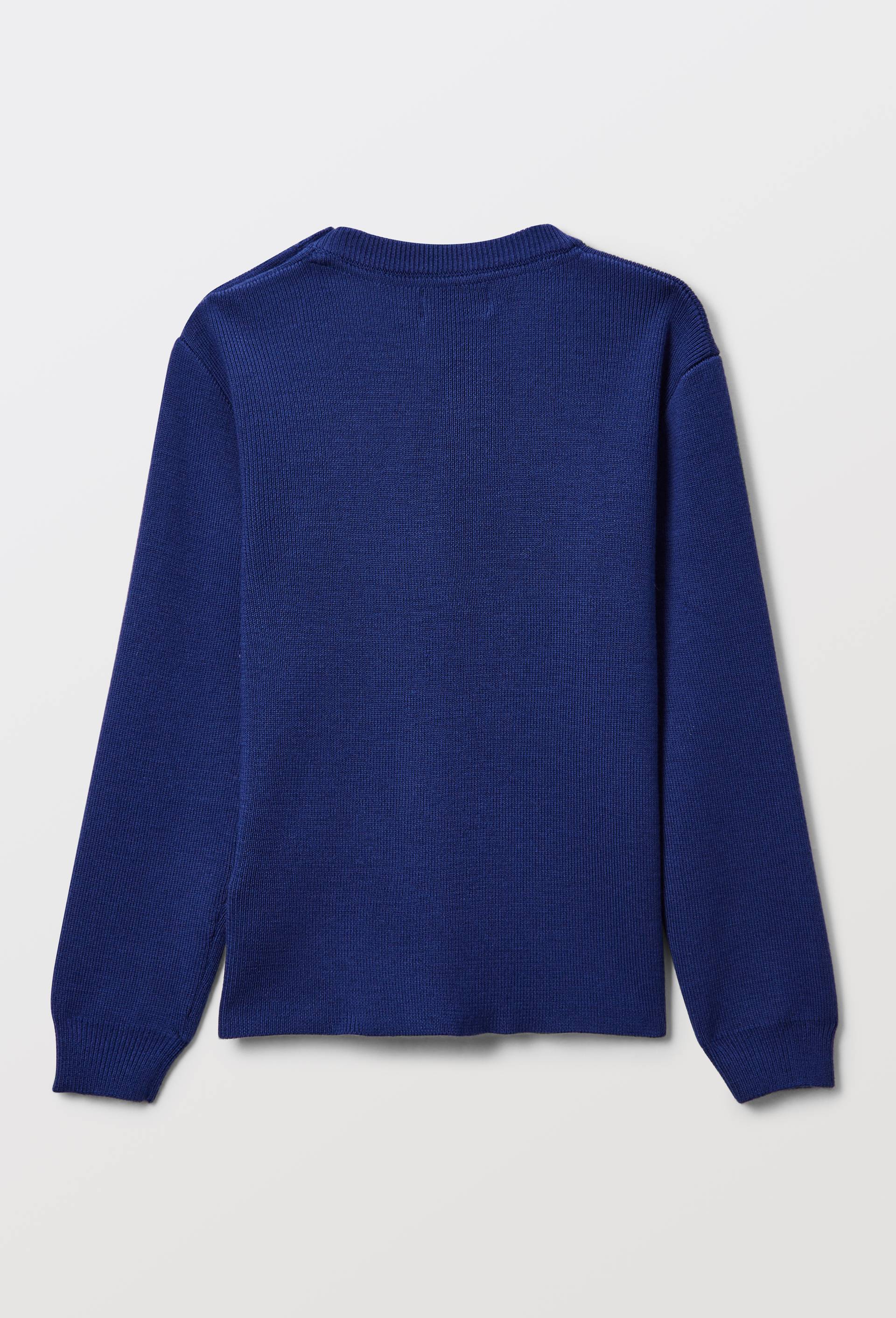 Pull uni contenant de la laine, Bleu fonc&eacute;, large image number 1.0