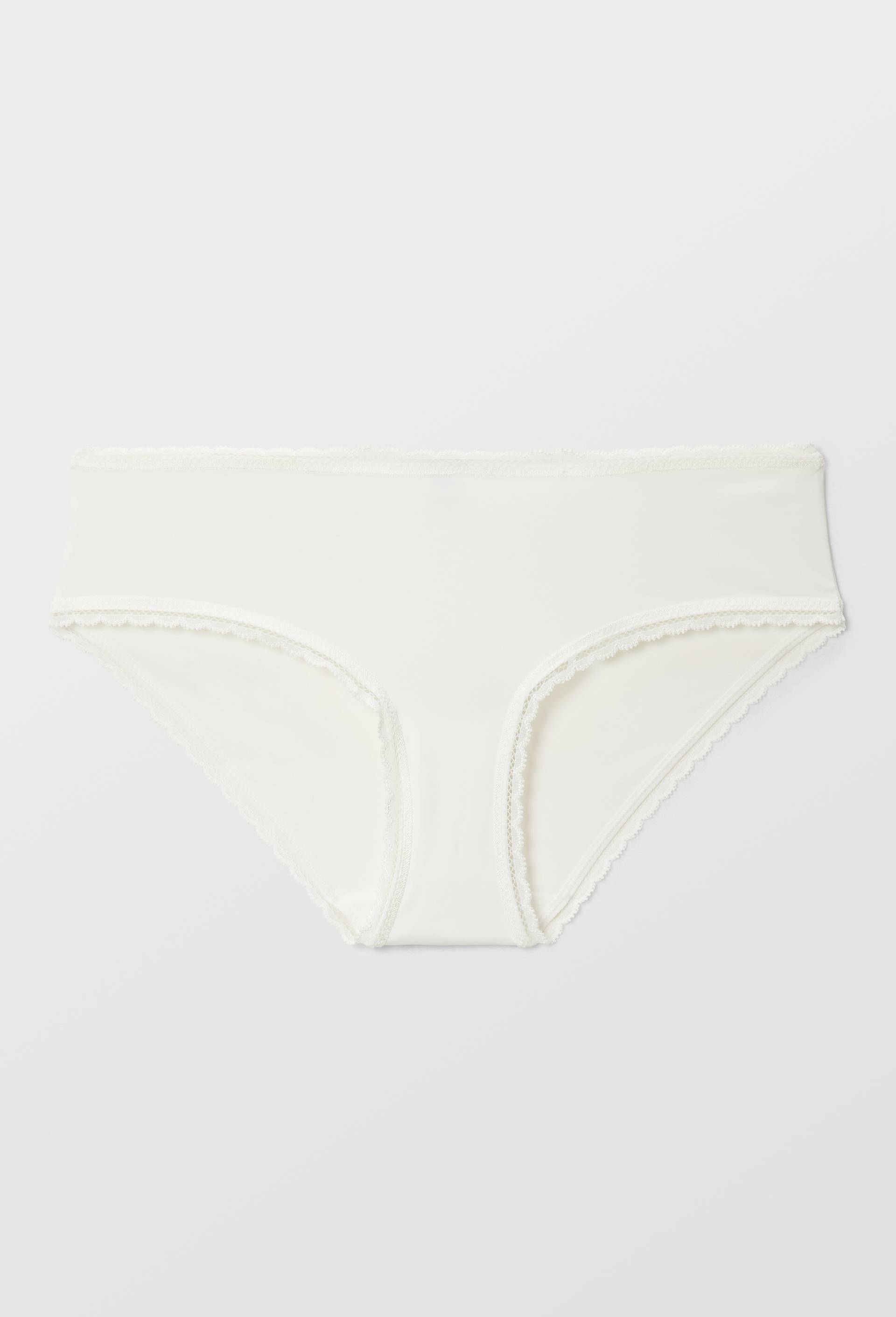 Shorty ALMA en microfibre et dentelle, Ecru, large image number 3
