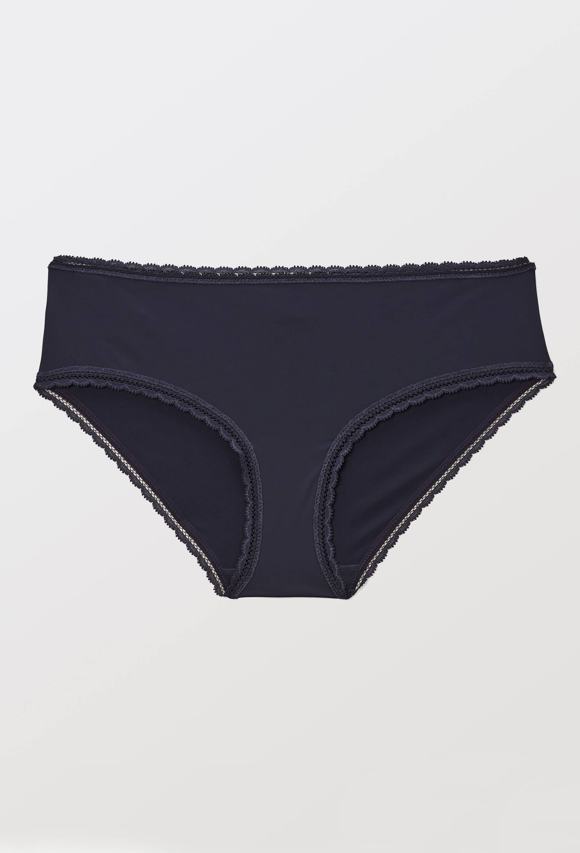 Shorty ALMA en microfibre et dentelle, Bleu fonc&eacute;, large image number 2