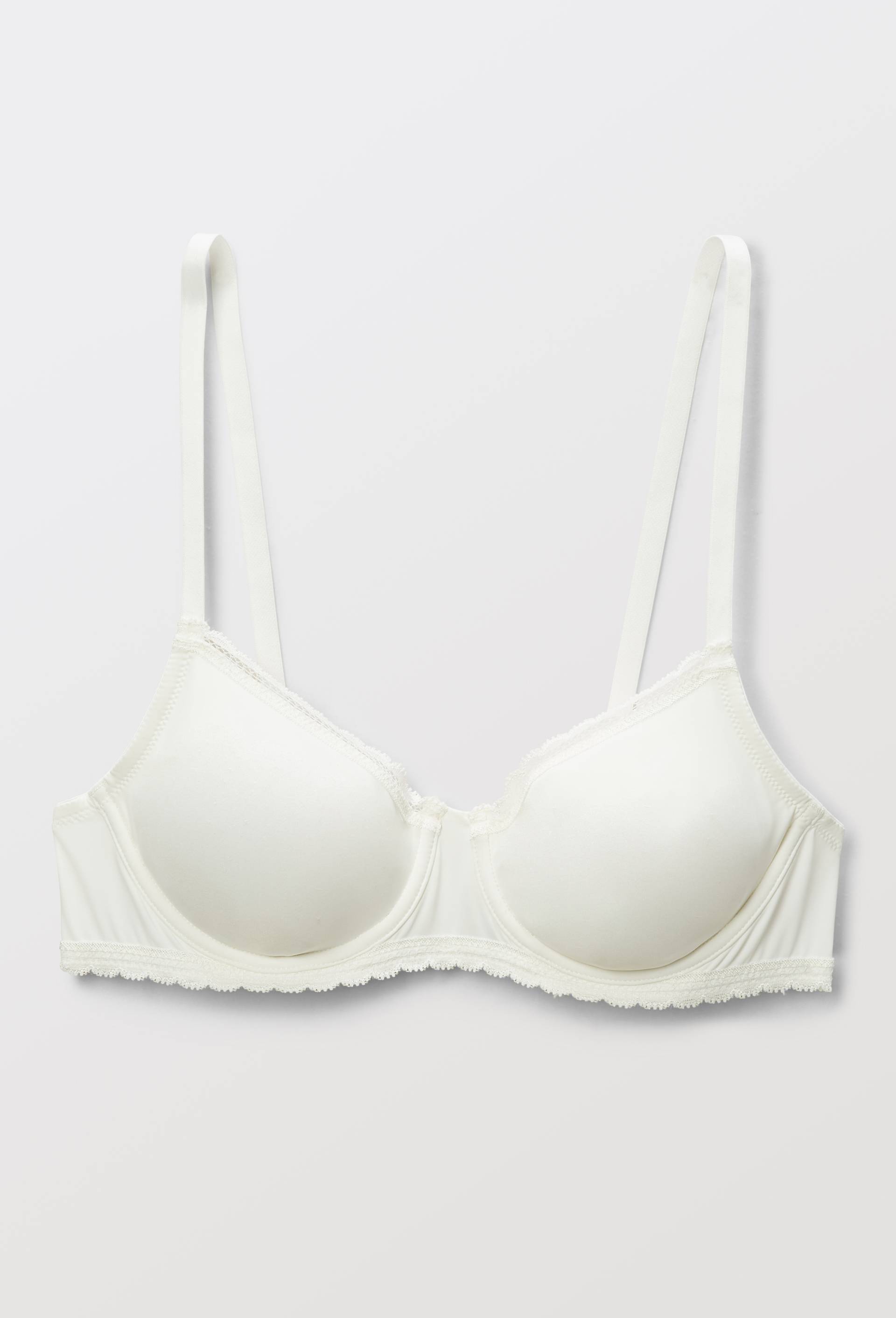 Soutien-gorge corbeille balconnet ALMA en microfibre et dentelle, Ecru, large image number 2