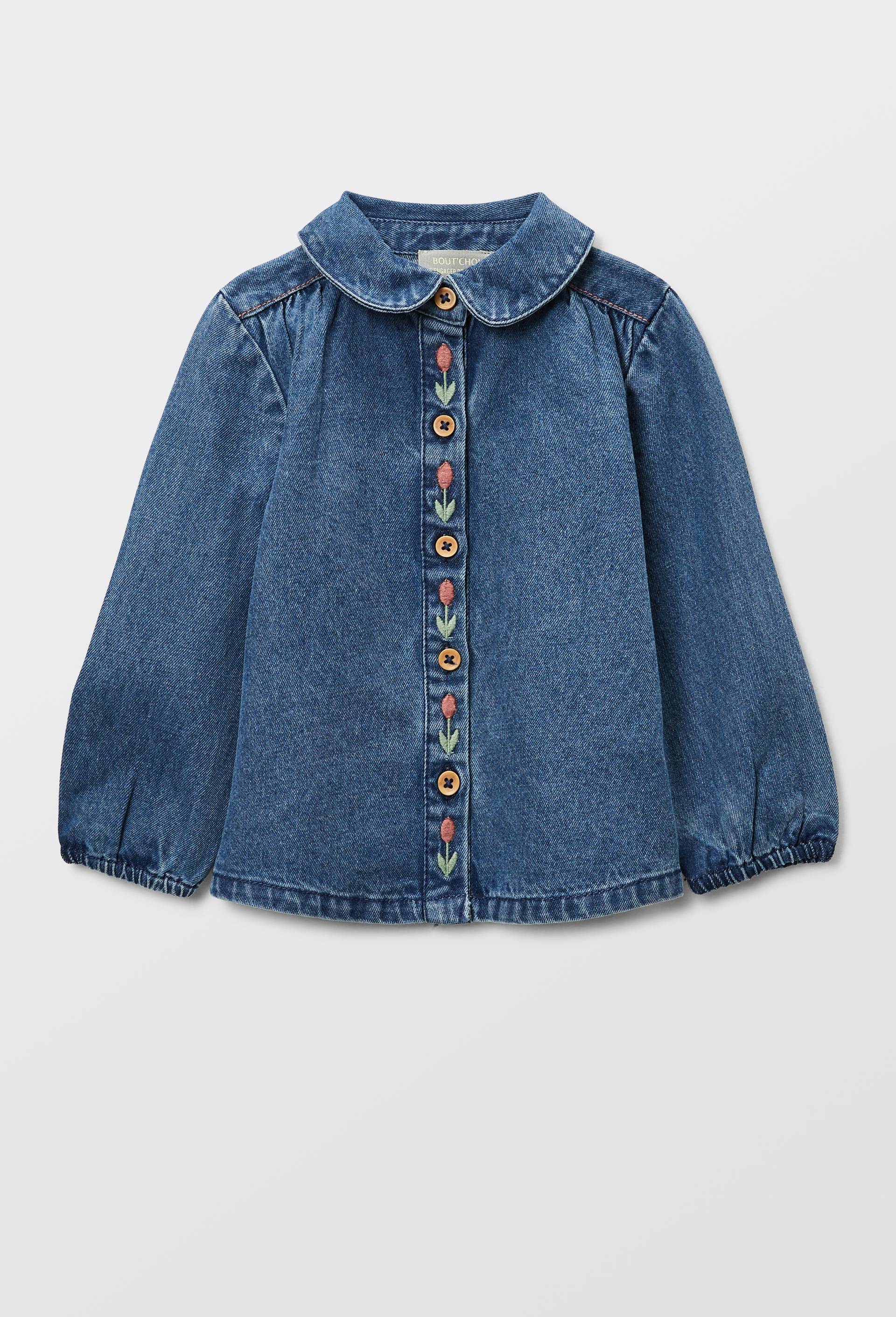Chemise manches longues unie en coton, Bleu fonc&eacute;, large image number 0