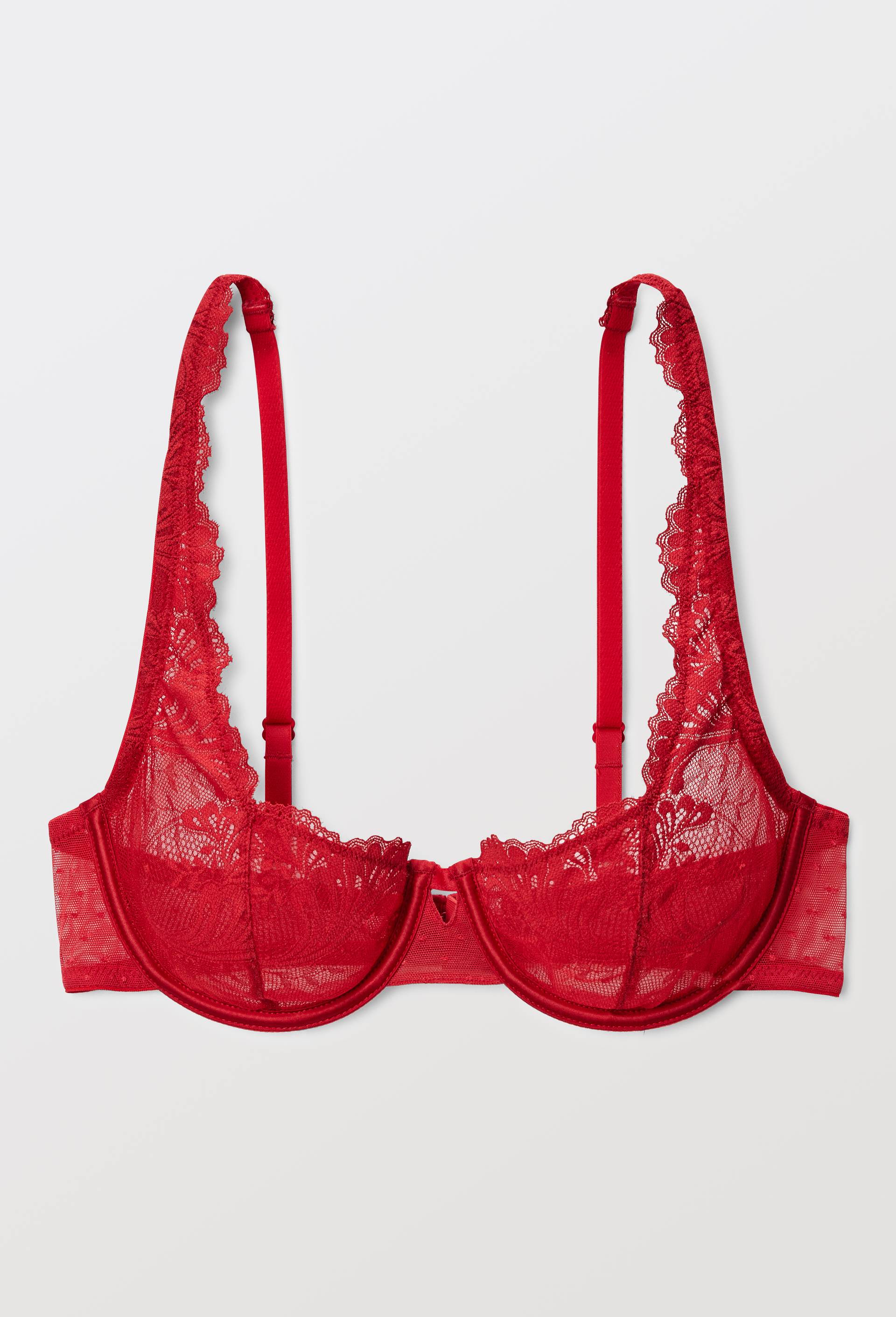 Soutien-gorge corbeille balconnet BETTY en dentelle, Rouge, large image number 3