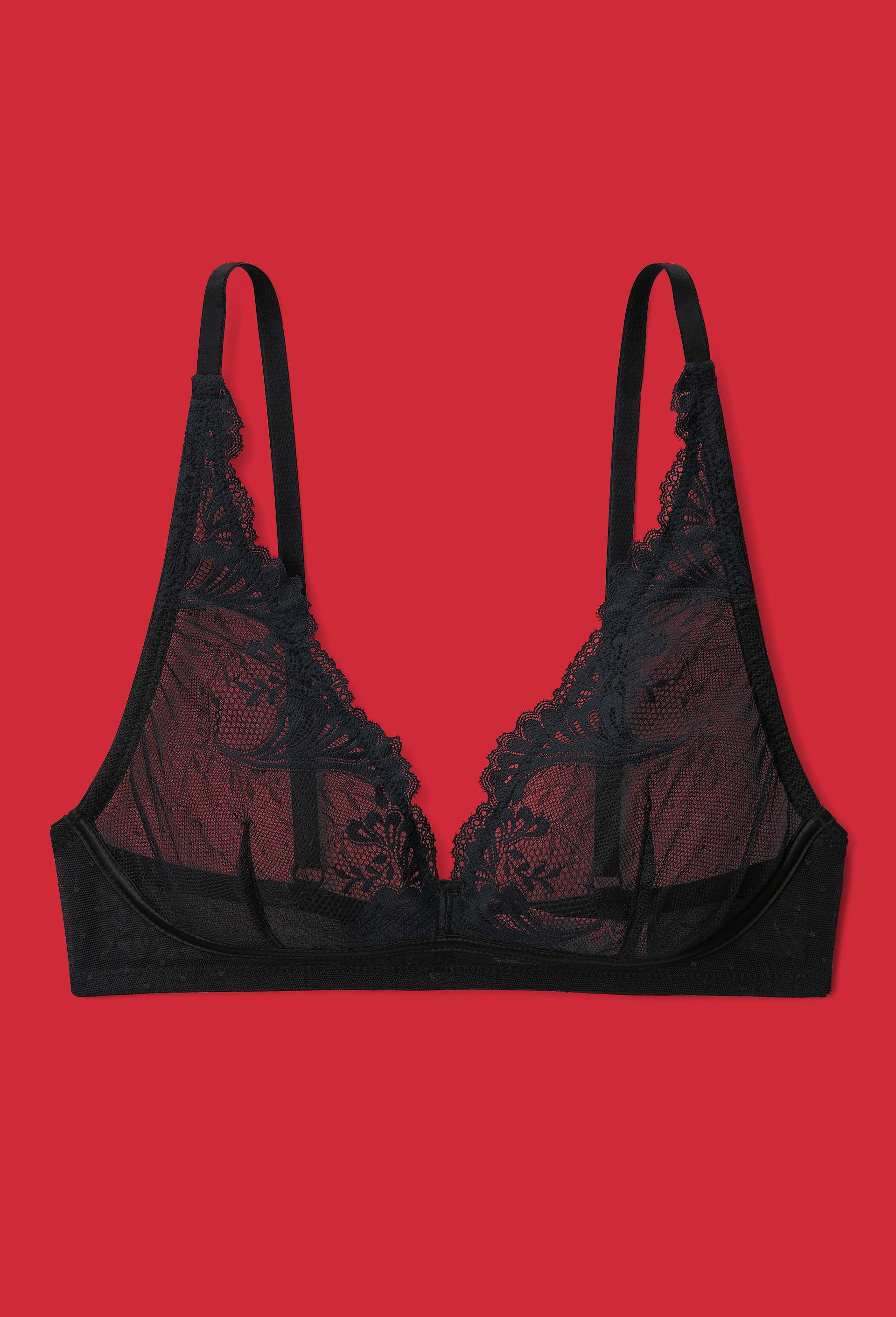 Soutien-gorge triangle foulard BETTY en dentelle, Noir, large image number 0