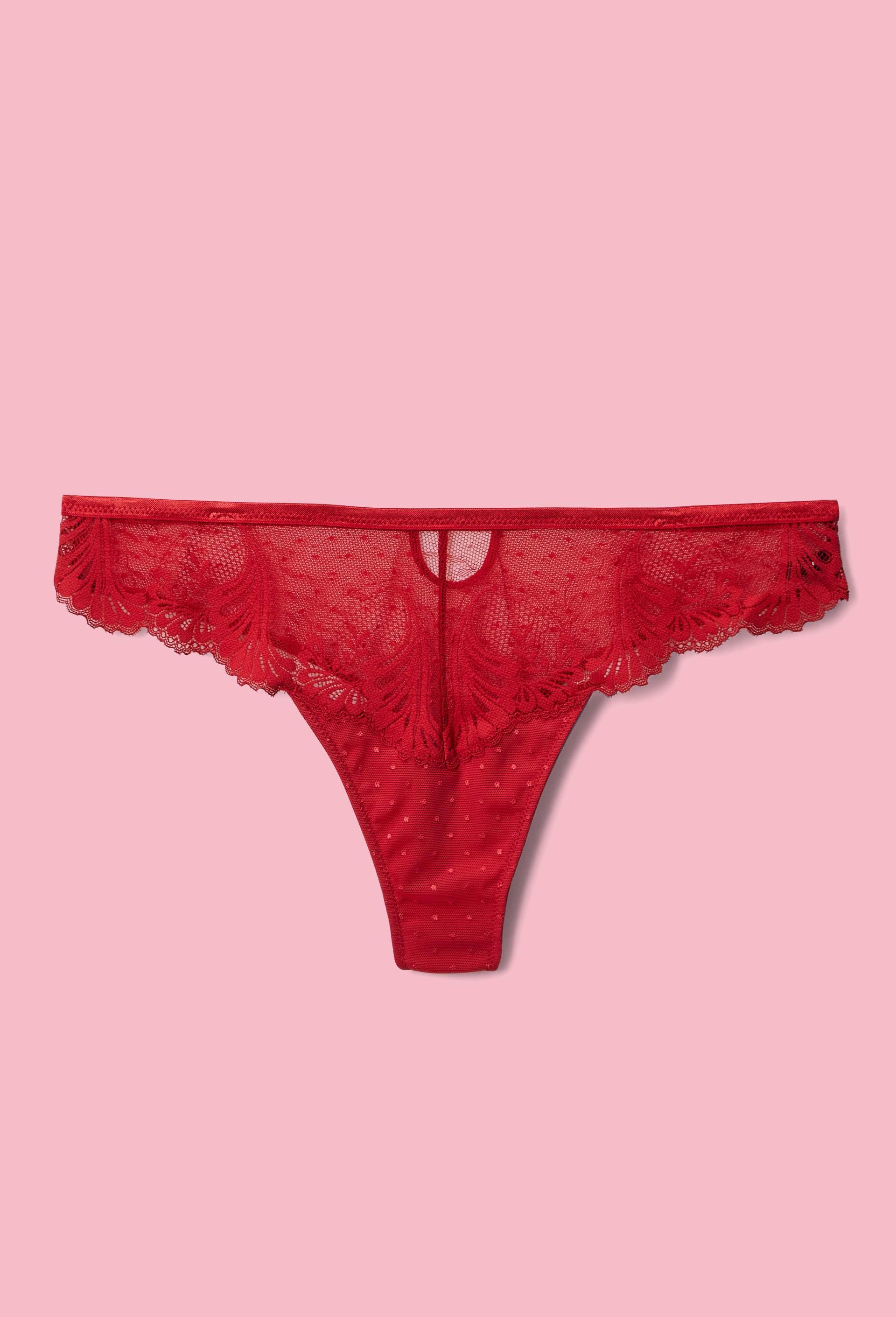 Tanga BETTY en dentelle, Rouge, large image number 0