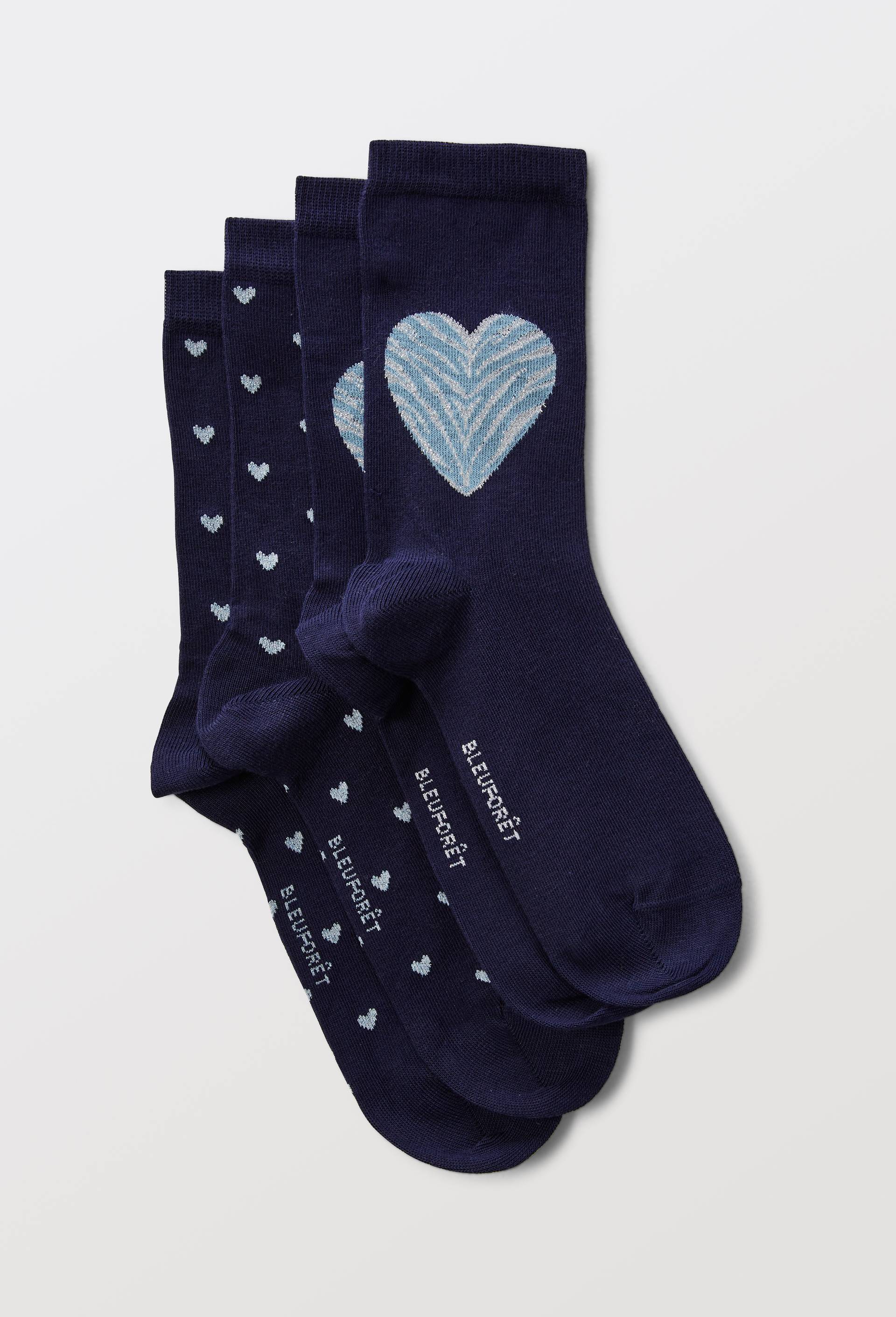 Lot de deux paires de chaussettes fantaisie Bleuforet, Bleu fonc&eacute;, large image number 1