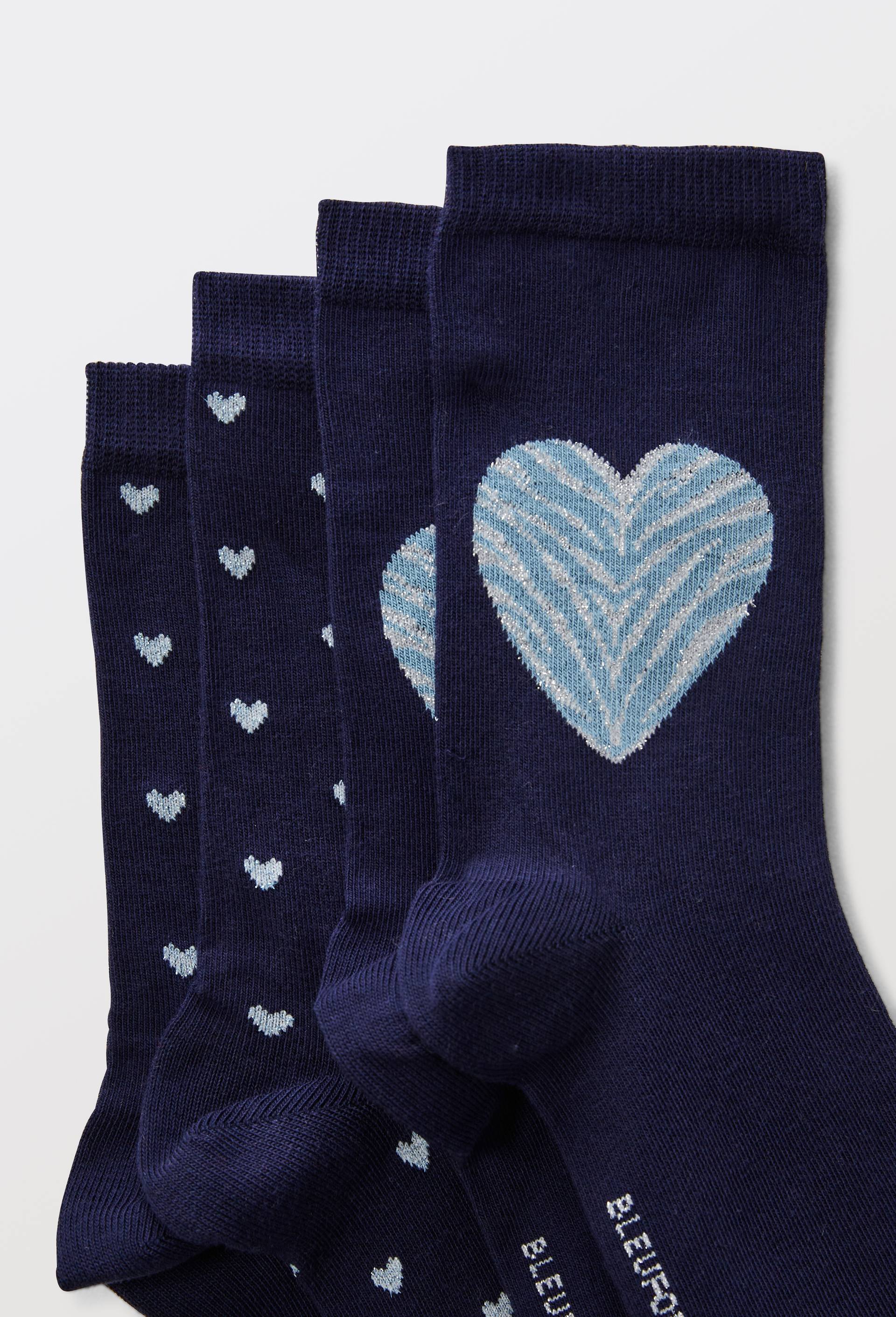 Lot de deux paires de chaussettes fantaisie Bleuforet, Bleu fonc&eacute;, large image number 2.0