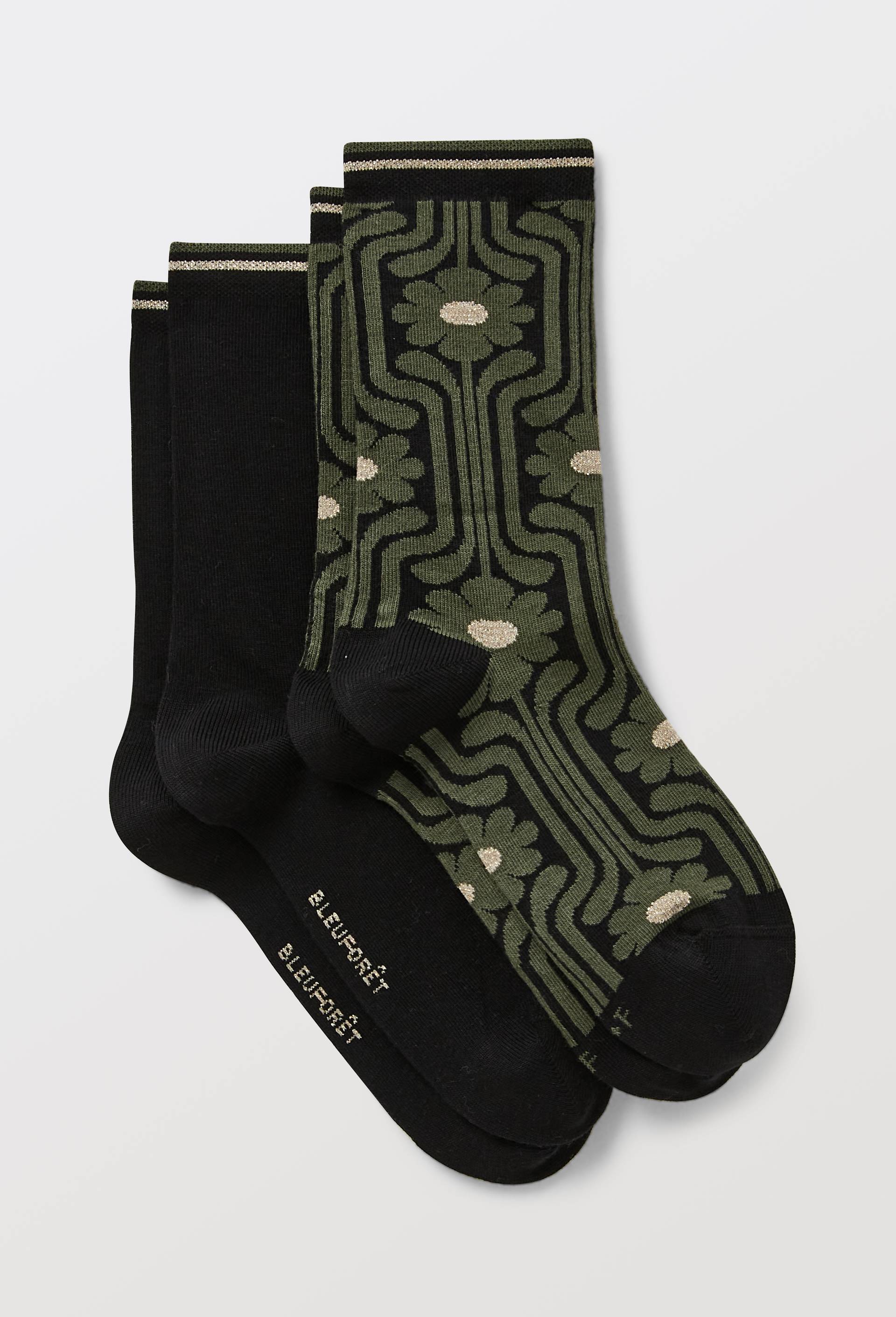 Lot de deux paires de chaussettes fantaisie Bleuforet, Noir, large image number 0.0