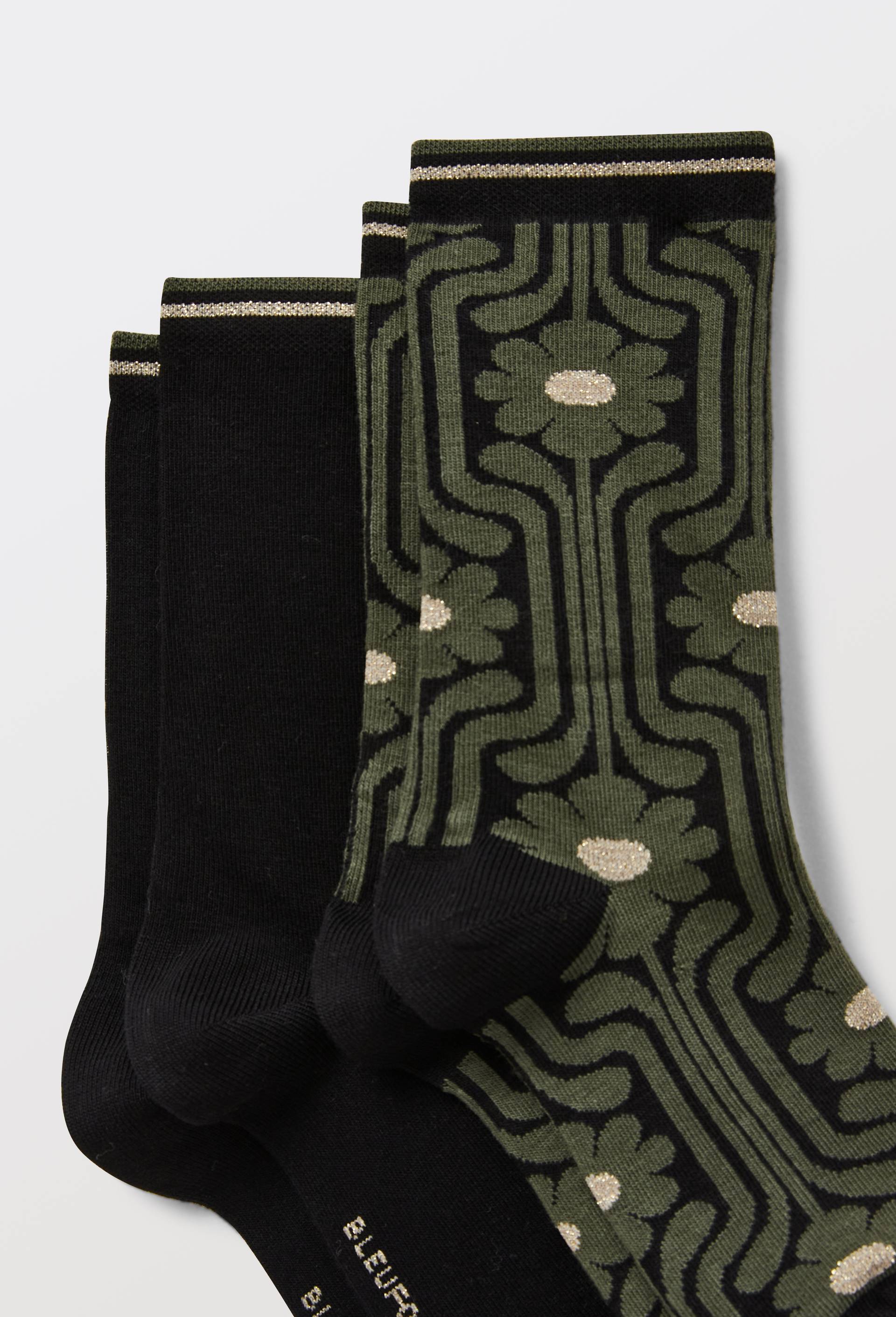 Lot de deux paires de chaussettes fantaisie Bleuforet, Noir, large image number 1