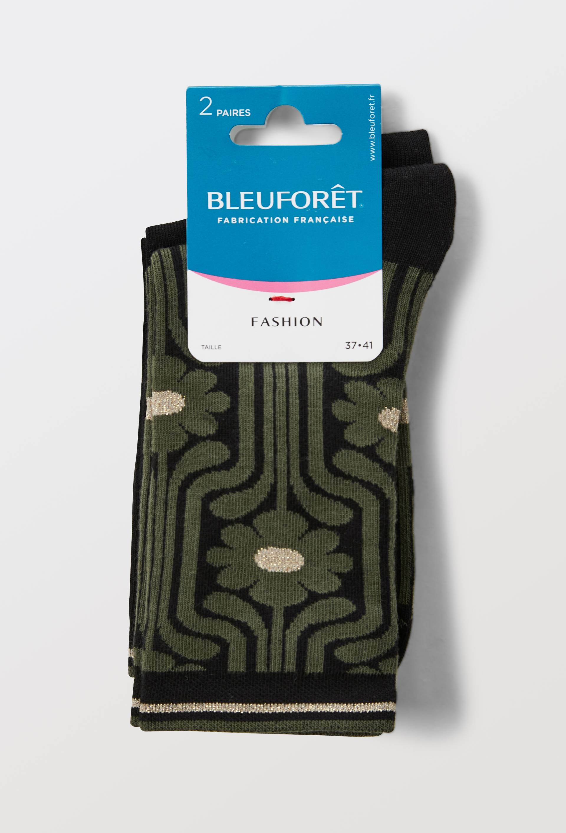 Lot de deux paires de chaussettes fantaisie Bleuforet, Noir, large image number 2