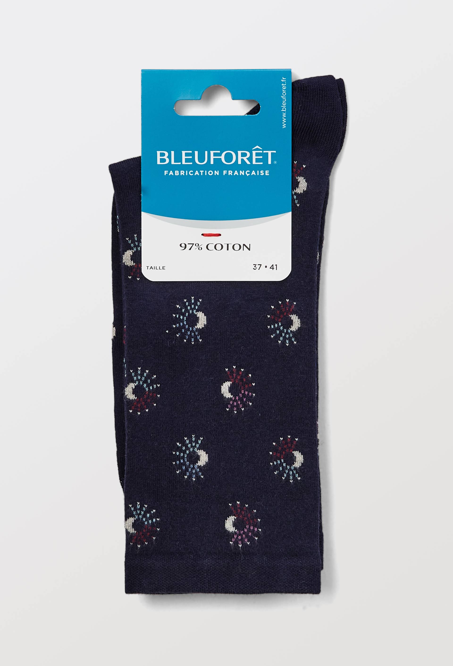 Chaussettes fantaisie Bleuforet, Bleu fonc&eacute;, large image number 0.0