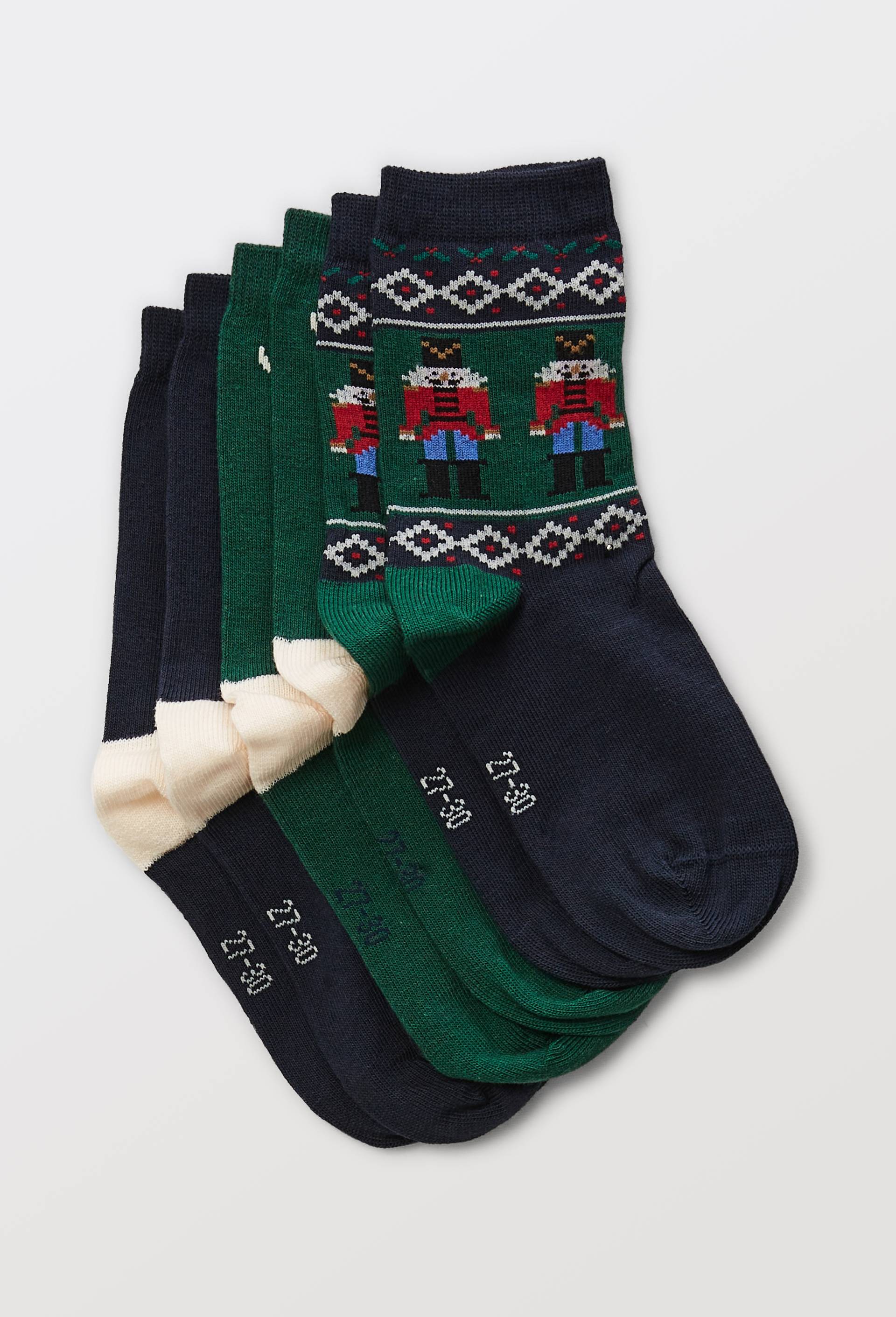Lot de 3 paires de chaussettes de no&euml;l contenant du coton BIO, Bleu fonc&eacute;, large image number 0