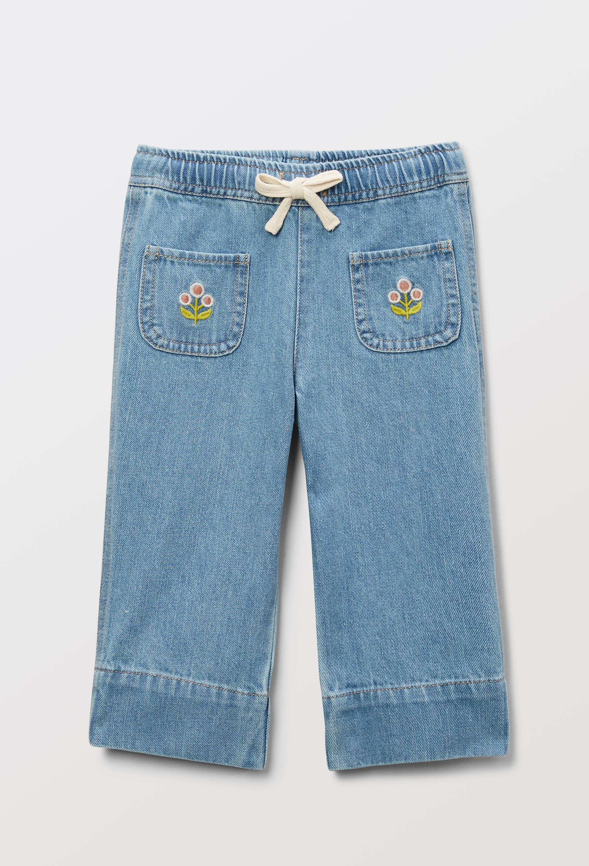 Jean taille &eacute;lastique large en coton BIO GOTS, Bleu fonc&eacute;, large image number 1