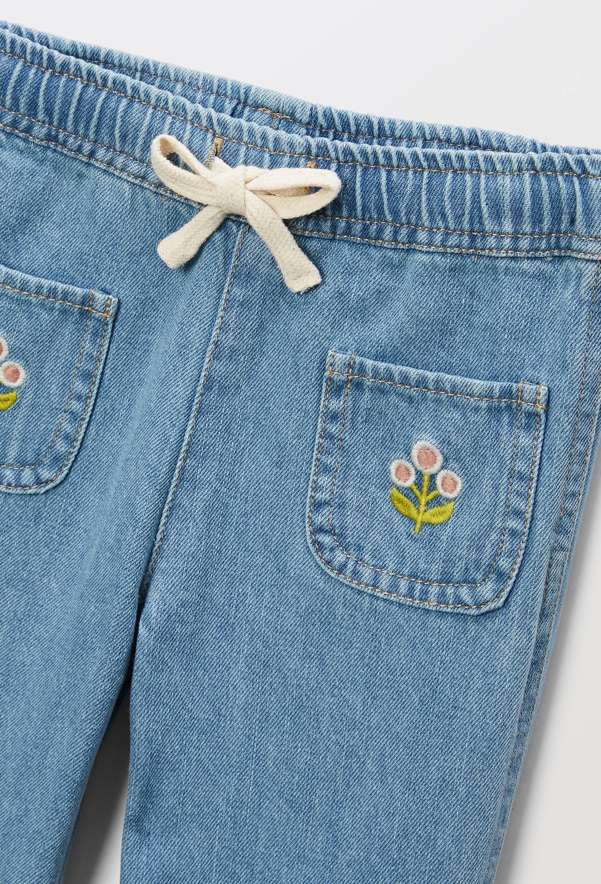 Jean taille &eacute;lastique large en coton BIO GOTS, Bleu fonc&eacute;, large image number 3.0