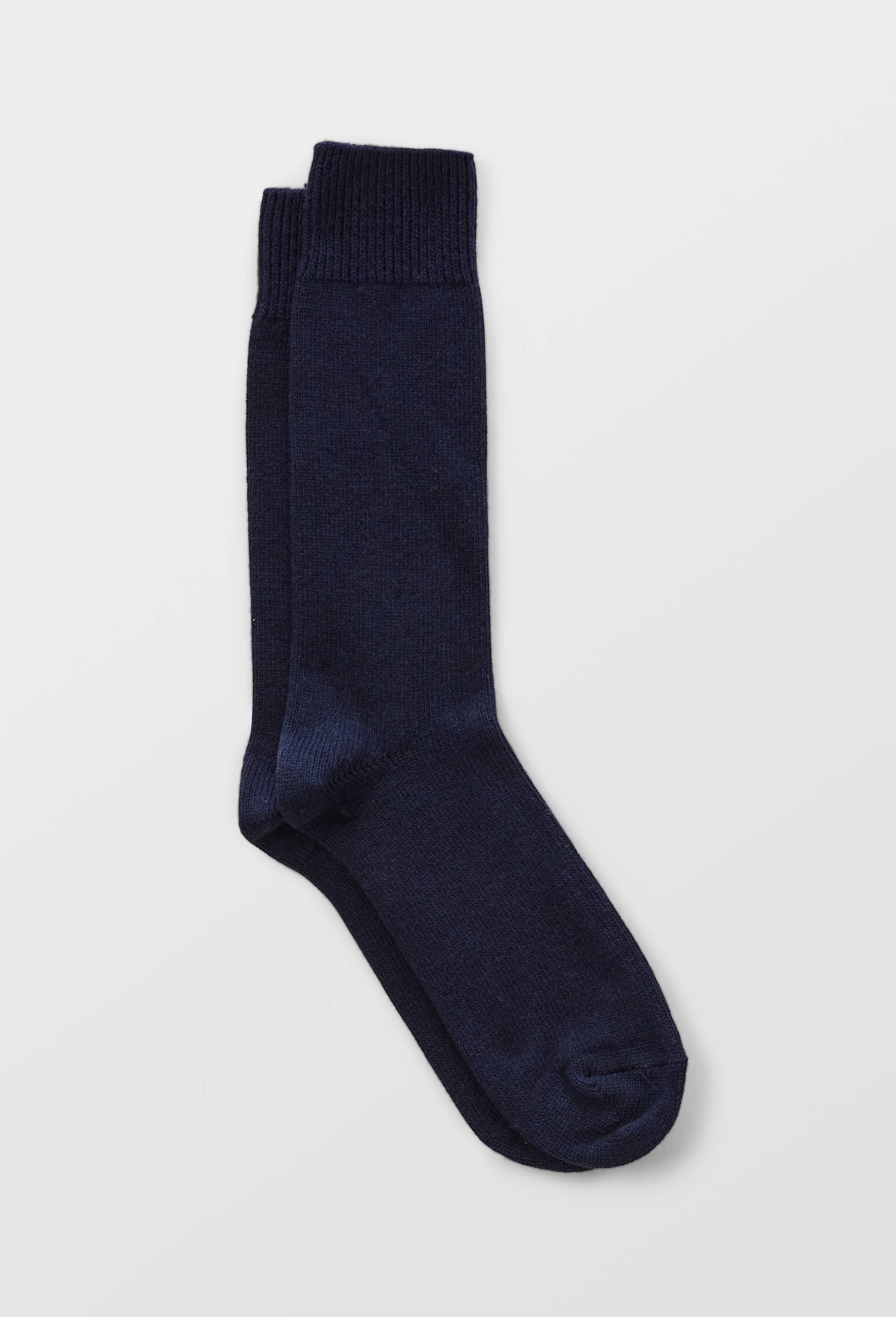 Paire de chaussette en laine et contenant du cachemire Labonal, Bleu fonc&eacute;, large image number 0