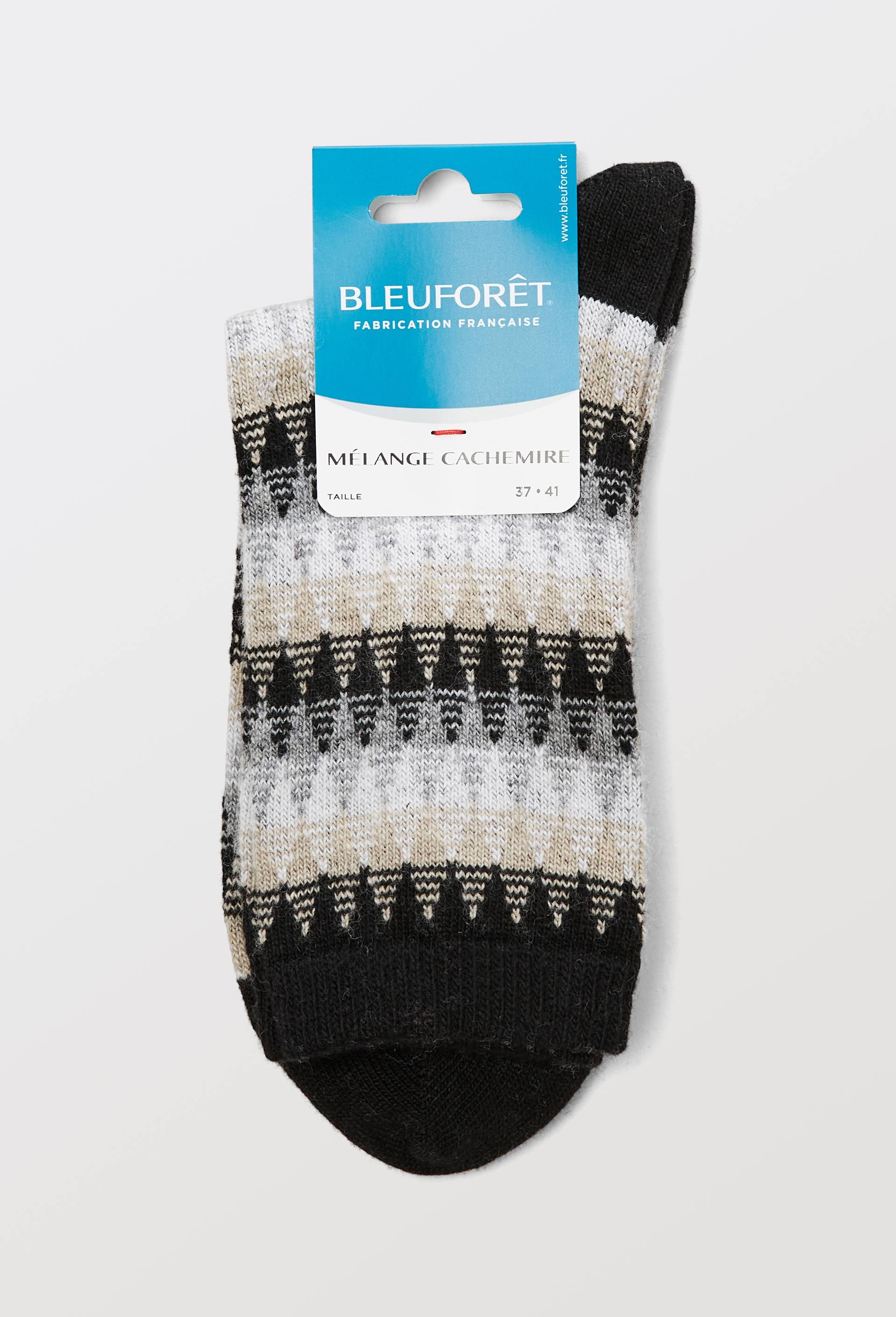 Chaussettes en laine contenant du cachemire BLEUFORET, Noir, large image number 0.0