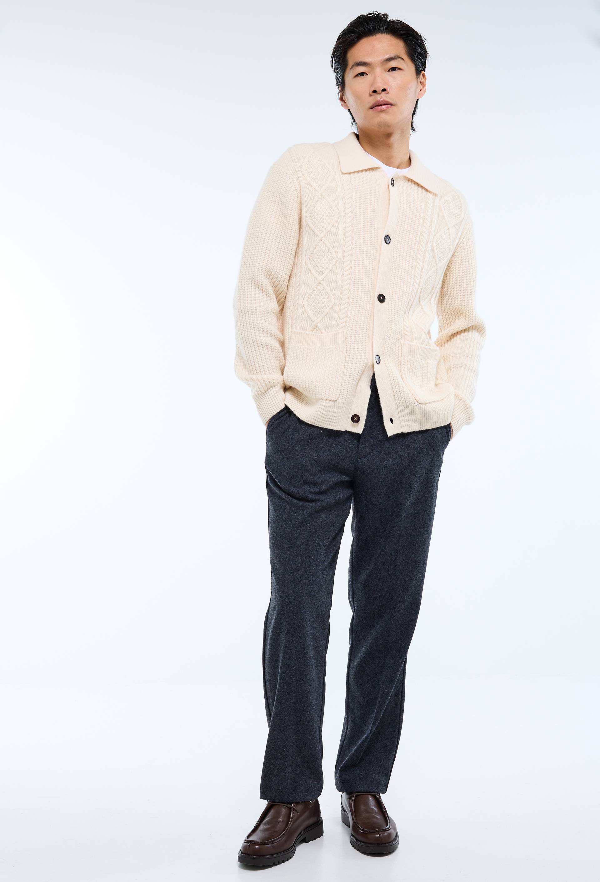Pantalon contenant de la laine, Gris, large image number 0.0