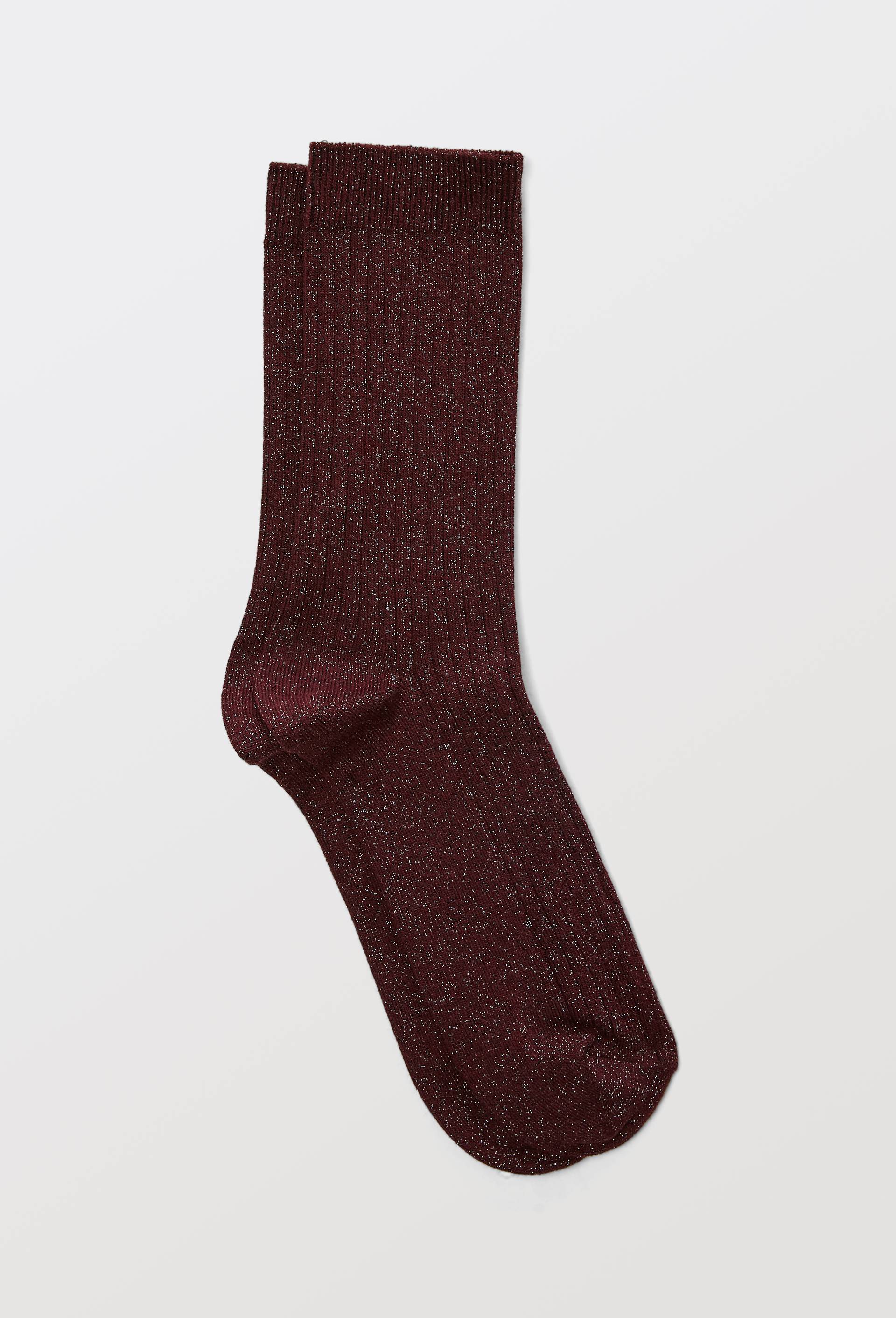 Chaussettes &agrave; c&ocirc;te en lurex BLEUFORET, Rouge fonc&eacute;, large image number 1
