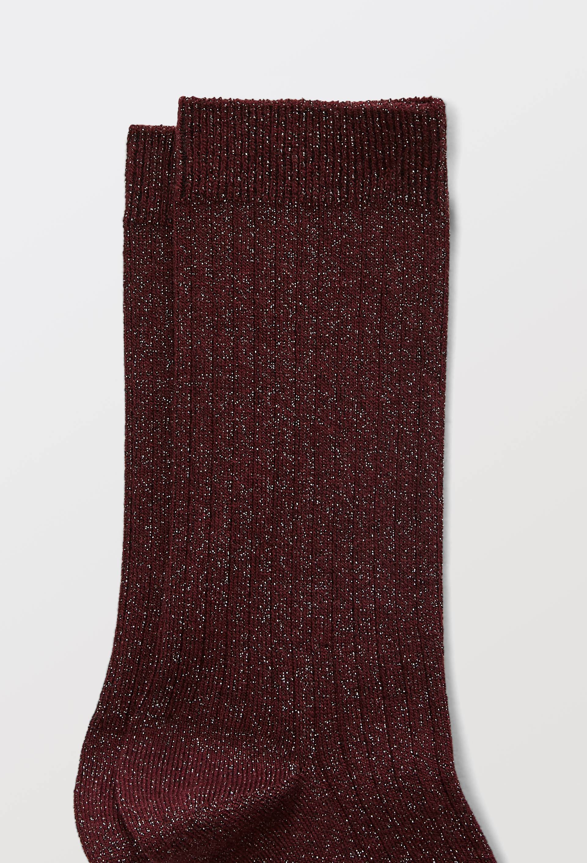 Chaussettes &agrave; c&ocirc;te en lurex BLEUFORET, Rouge fonc&eacute;, large image number 2.0