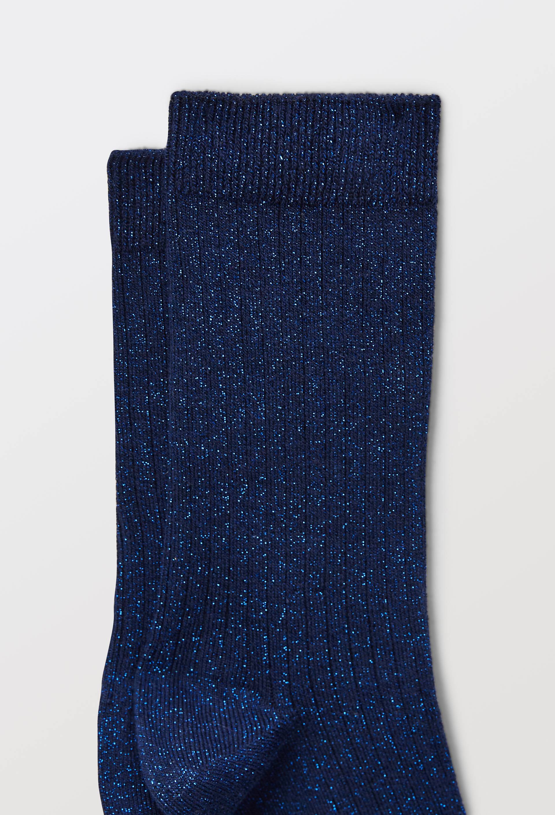 Chaussettes &agrave; c&ocirc;te en lurex BLEUFORET, Bleu, large image number 2.0