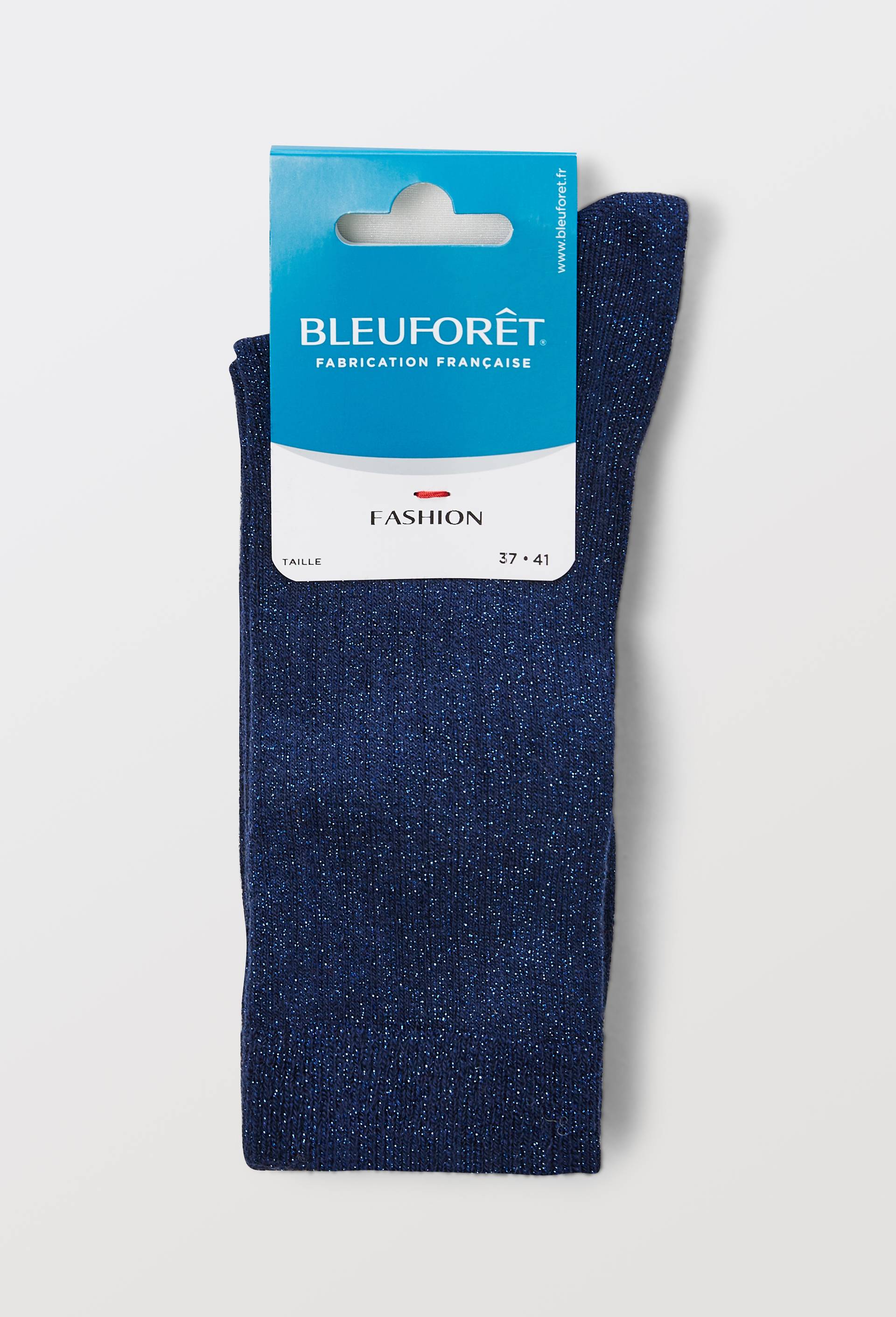 Chaussettes &agrave; c&ocirc;te en lurex BLEUFORET, Bleu, large image number 3