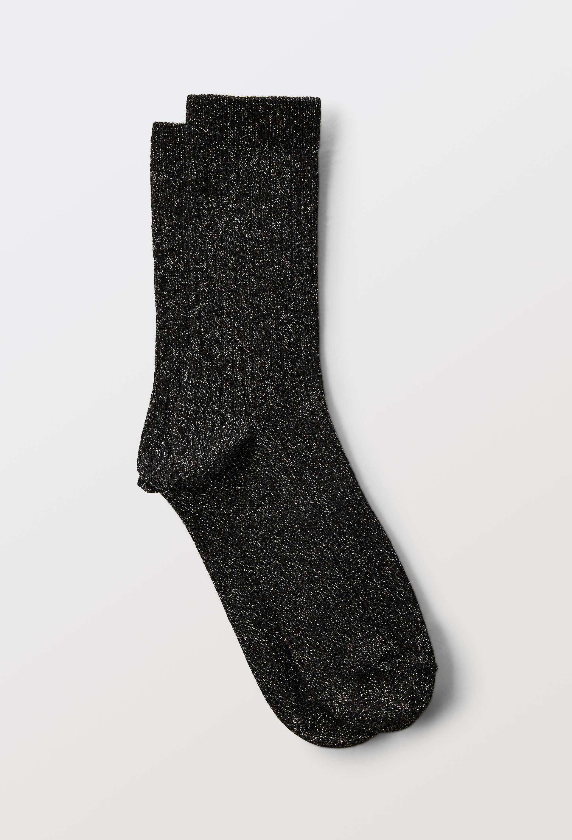 Chaussettes &agrave; c&ocirc;te en lurex BLEUFORET, Noir, swatch image