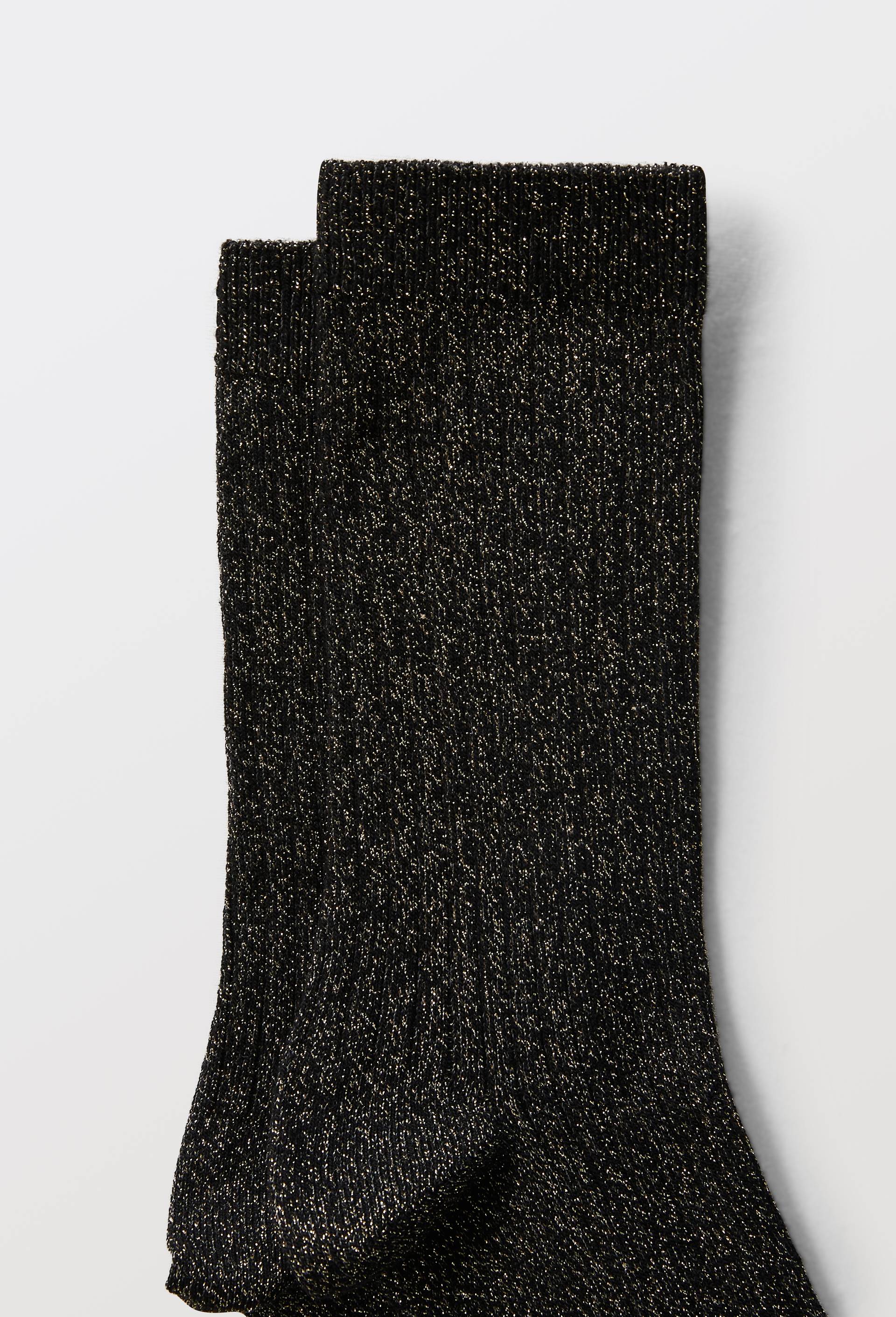 Chaussettes &agrave; c&ocirc;te en lurex BLEUFORET, Noir, large image number 2.0
