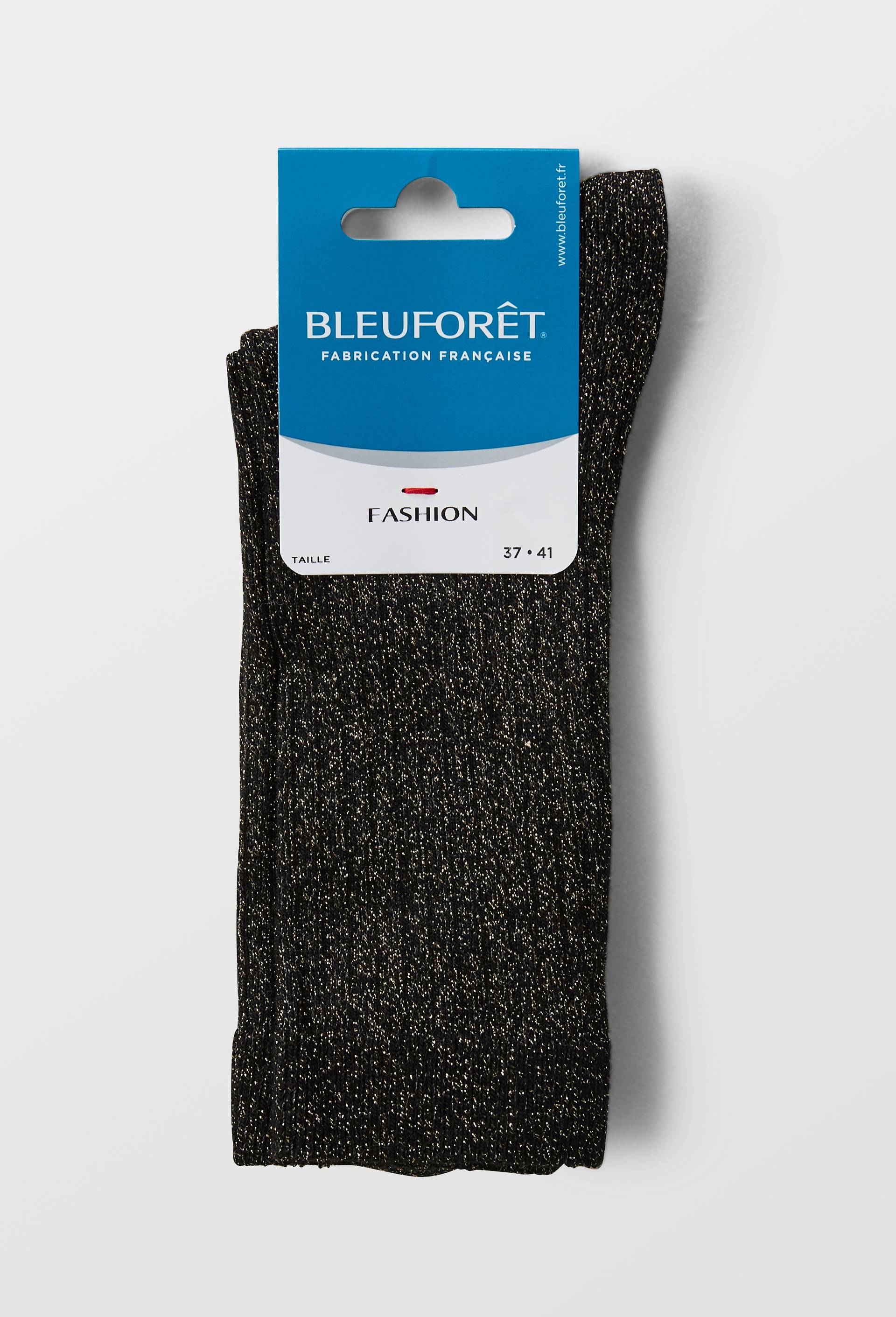 Chaussettes &agrave; c&ocirc;te en lurex BLEUFORET, Noir, large image number 3.0