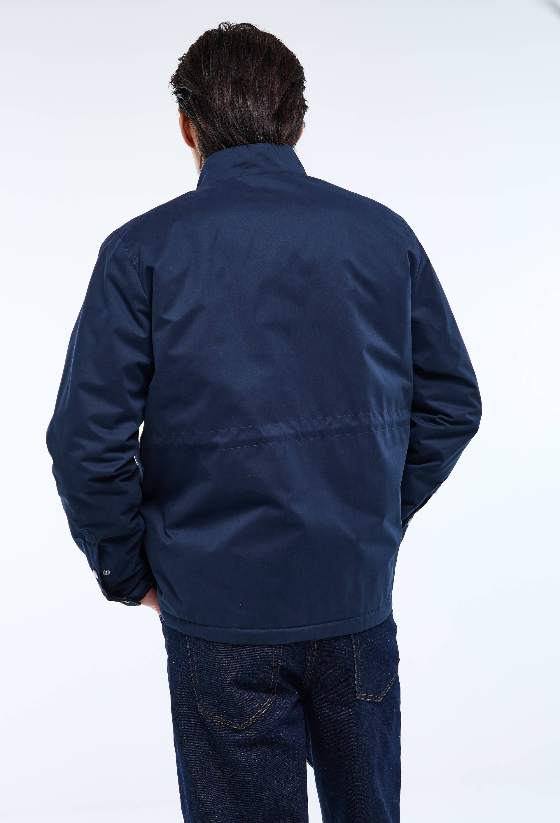 Veste longue col montant, Bleu fonc&eacute;, large image number 2
