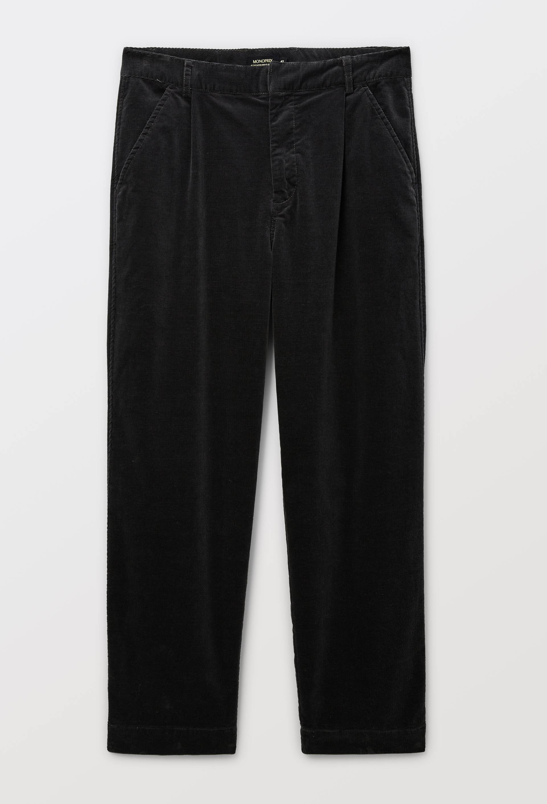 Pantalon velours nid d'abeille en coton, Gris fonc&eacute;, large image number 3