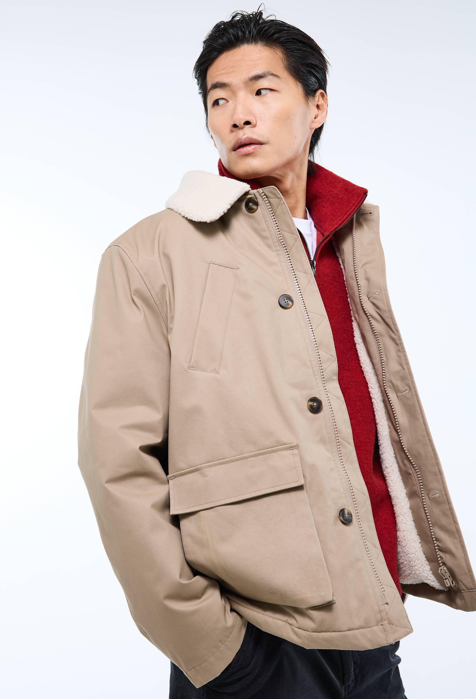 Parka doubl&eacute; sherpa, Beige, large image number 2.0