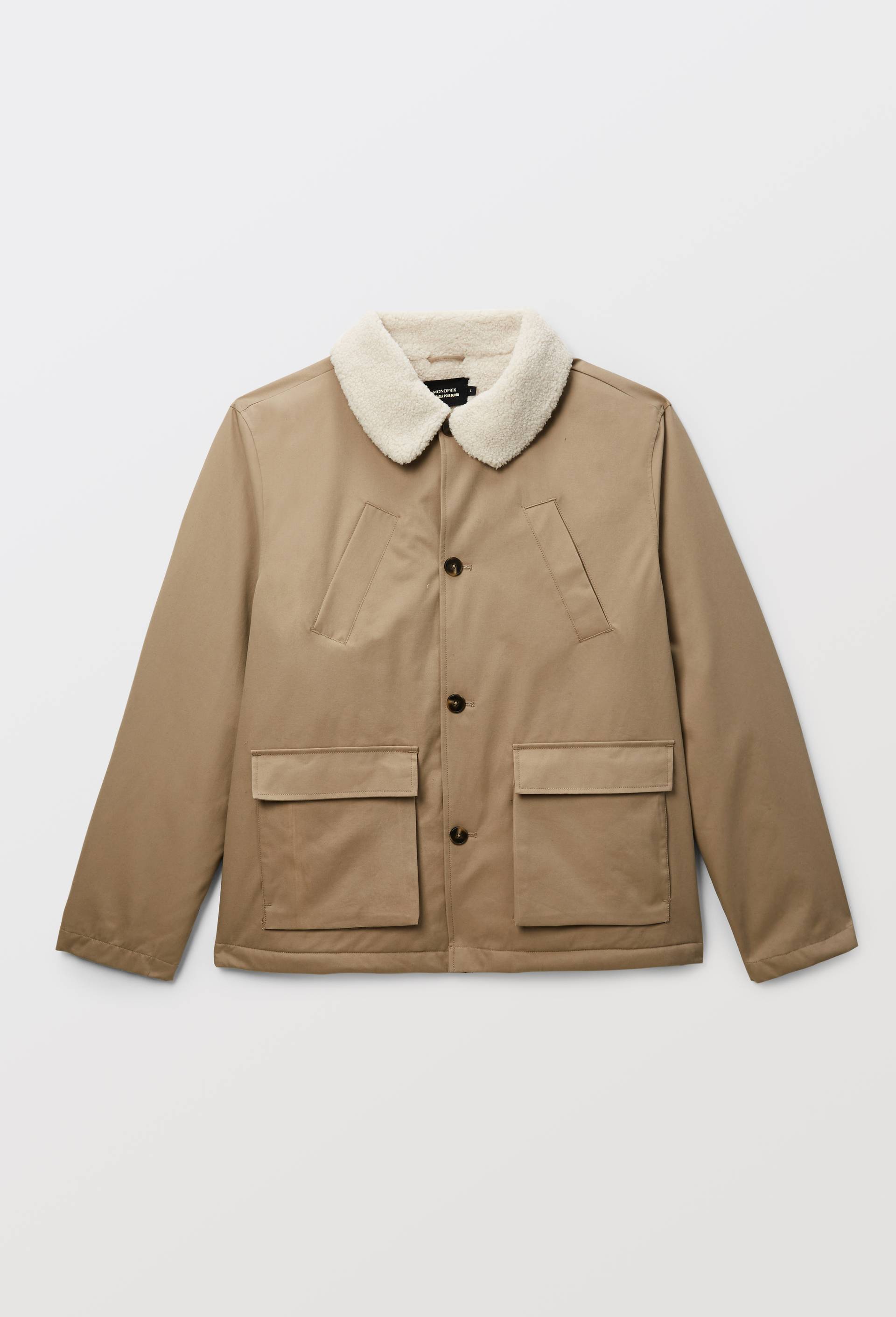 Parka doubl&eacute; sherpa, Beige, large image number 4