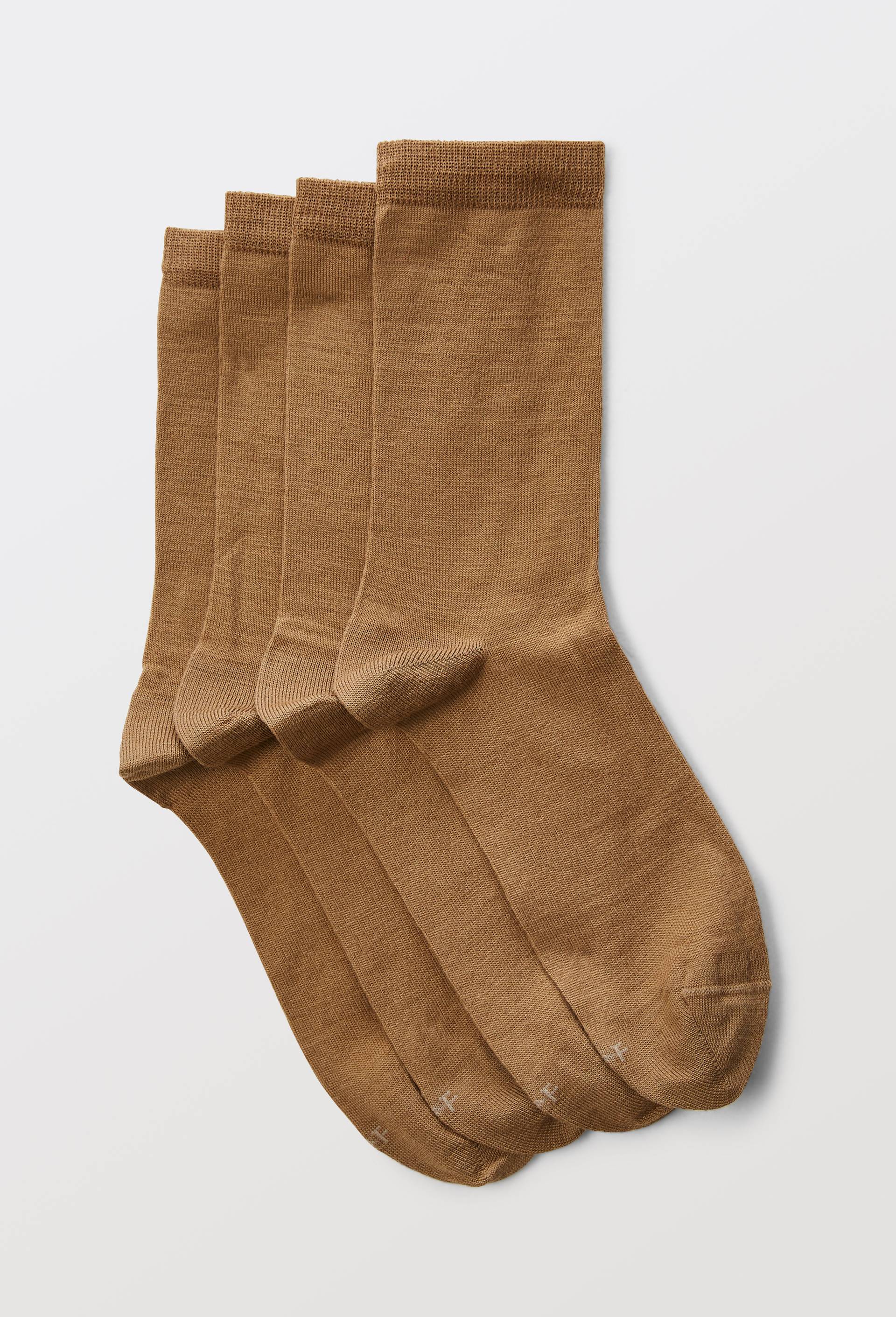 Lot de 2 paires de chaussettes en laine m&eacute;rinos Bleufor&ecirc;t, Brun clair, large image number 0