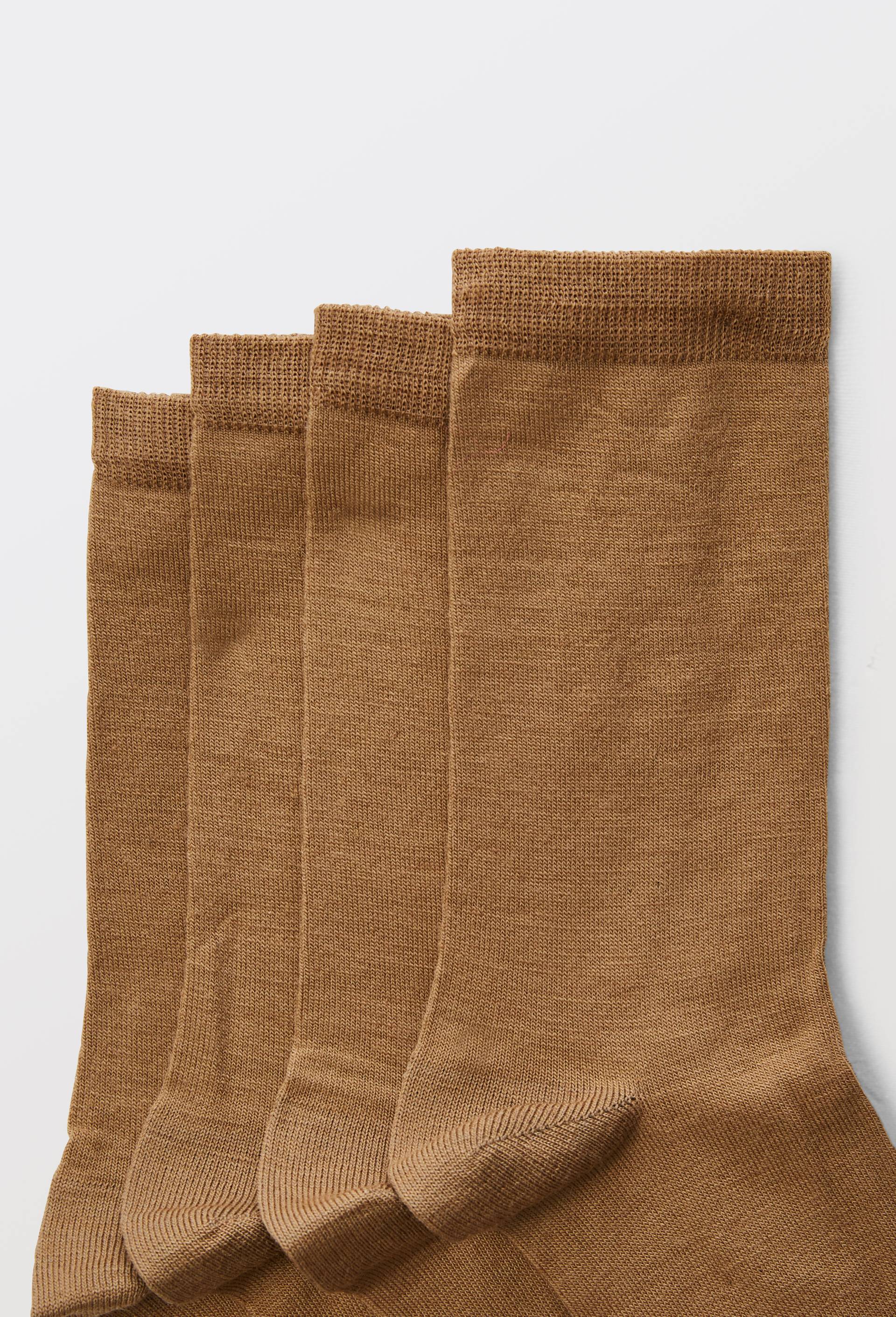 Lot de 2 paires de chaussettes en laine m&eacute;rinos Bleufor&ecirc;t, Brun clair, large image number 2