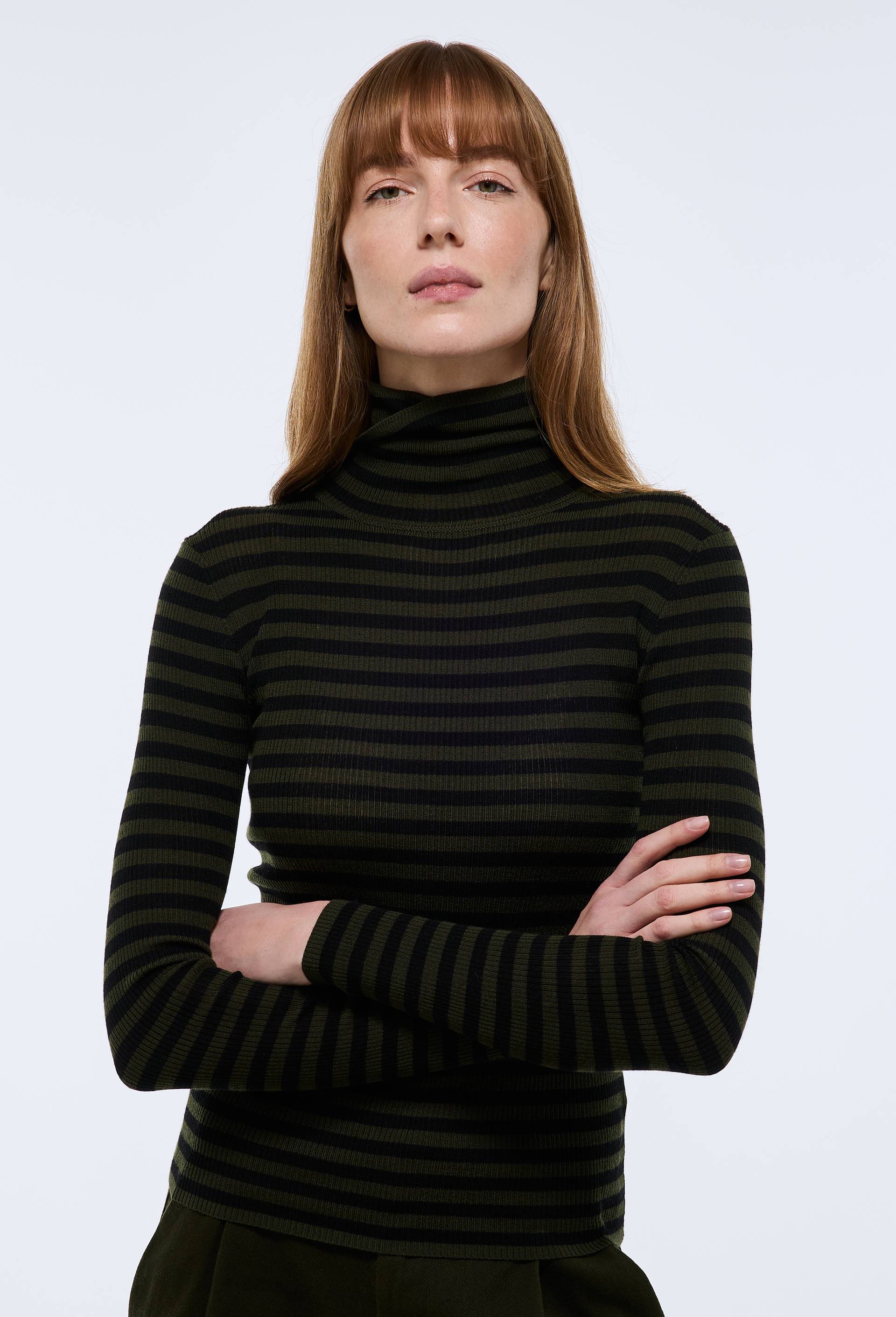 Pull col roulé à côtes uni en laine - MONOPRIX - Modalova