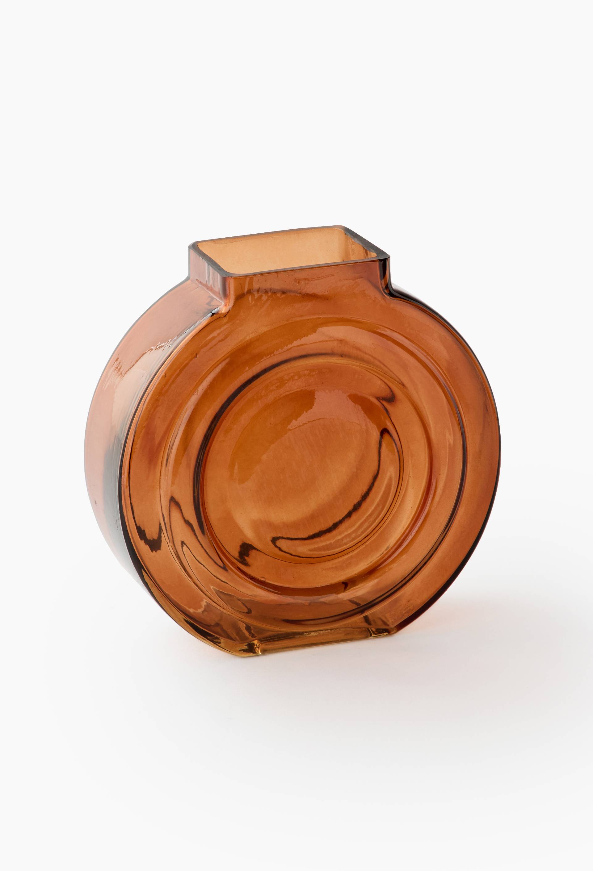Vase rond, 20x8xH19cm, en verre, Brun, large image number 0