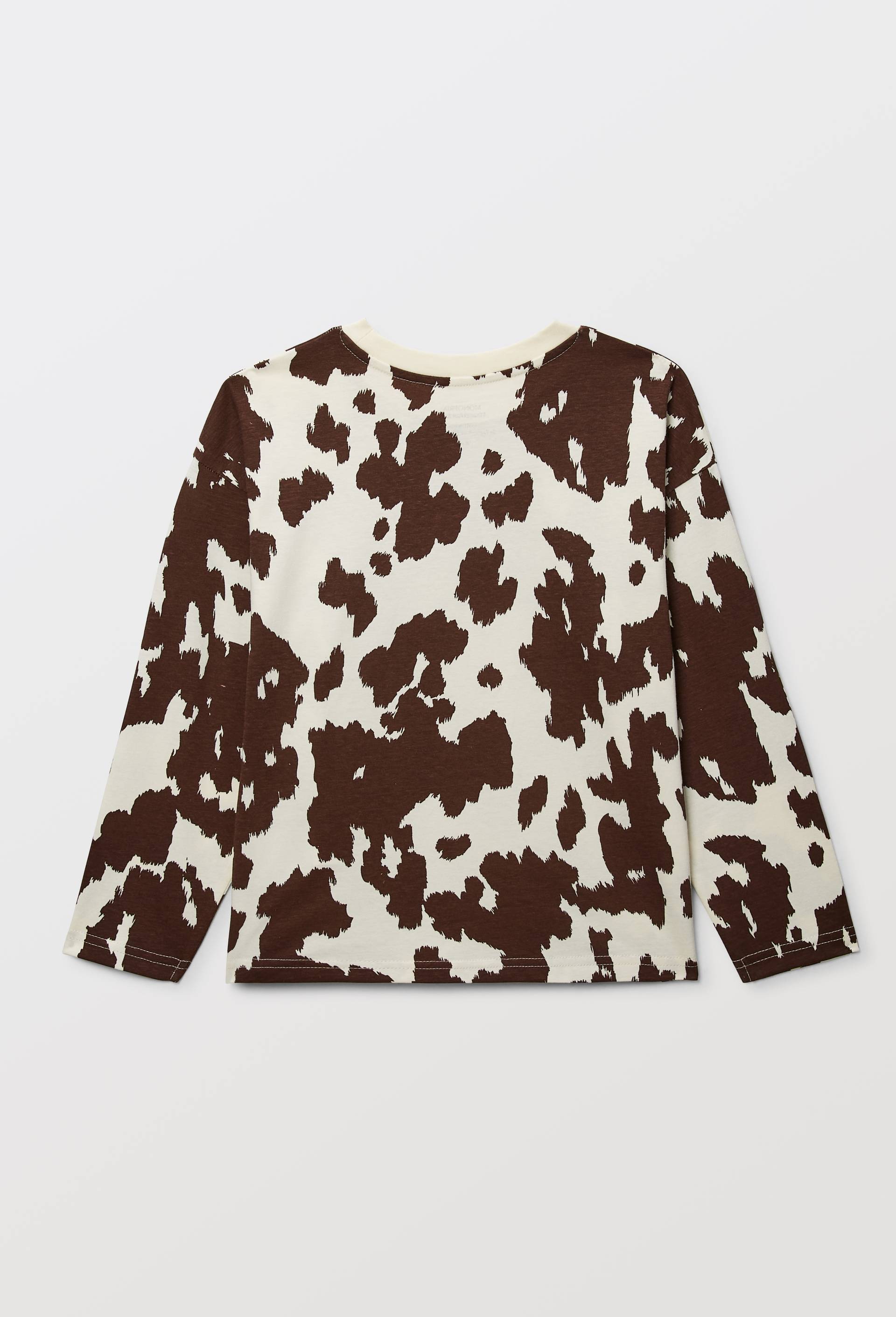 T-shirt manches longues imprim&eacute; en coton BIO GOTS, Beige clair, large image number 2.0