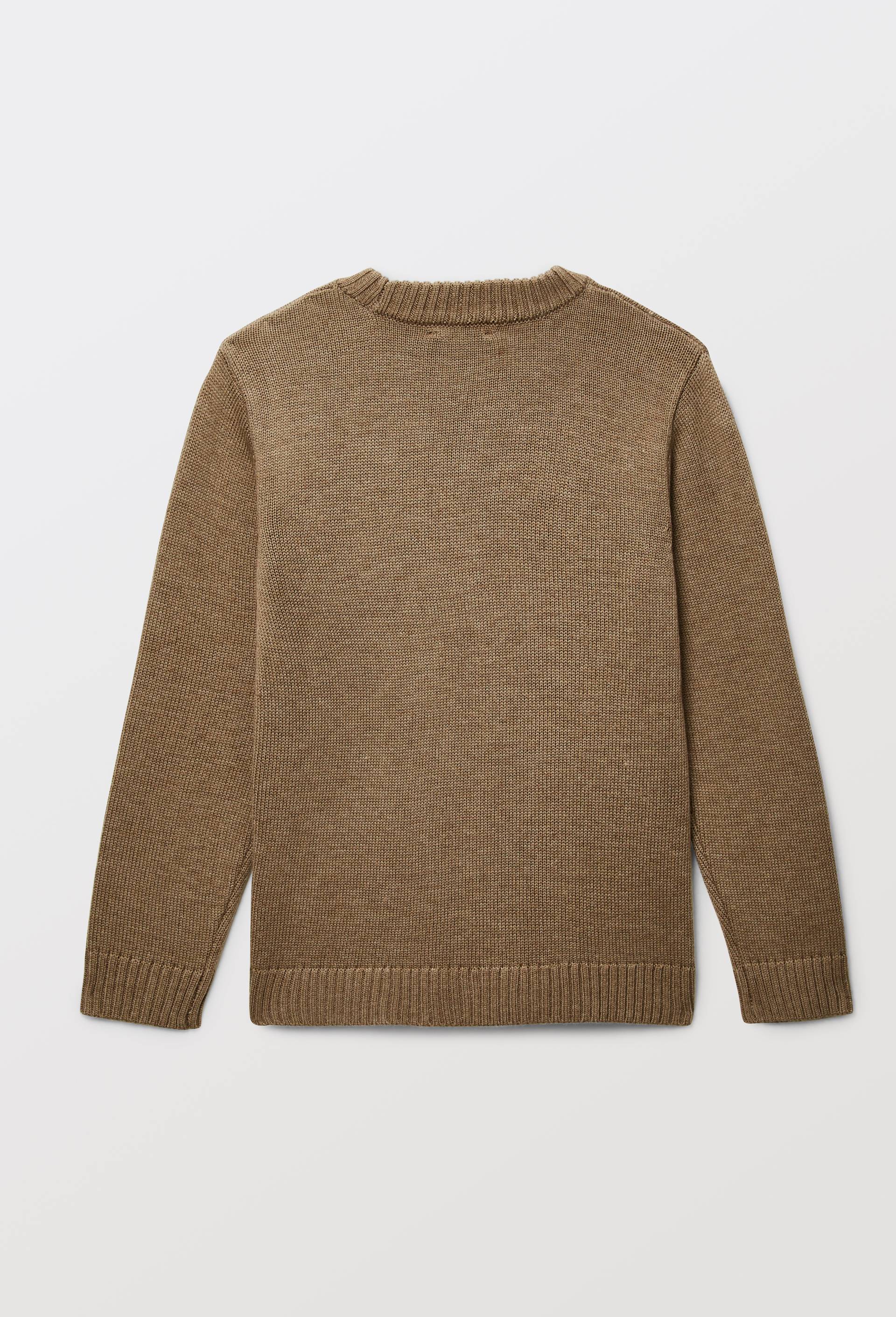 Pull col rond avec motif contenant de la laine, Beige, large image number 3.0