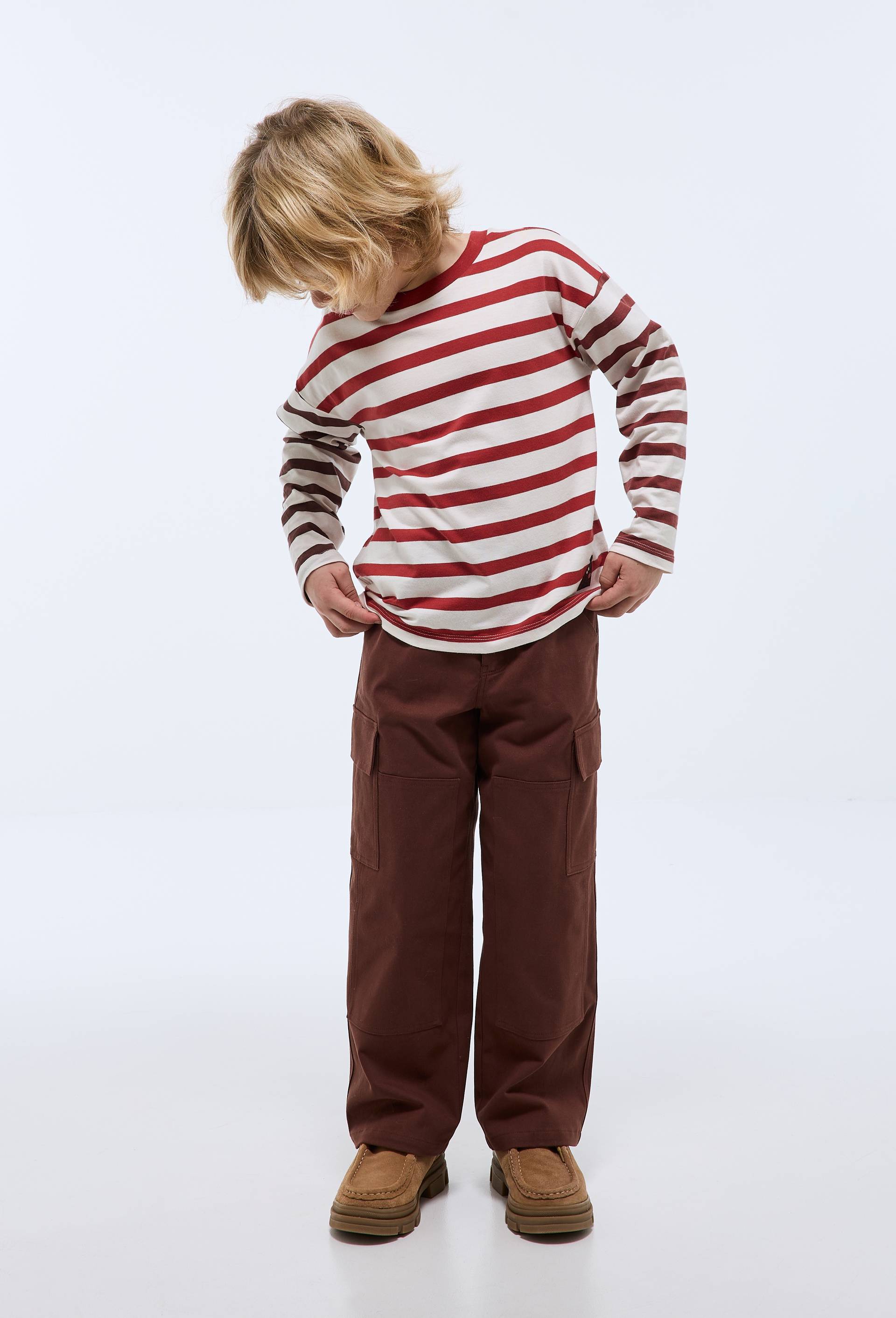 Pantalon cargo large contient du coton, Brun fonc&eacute;, large image number 1