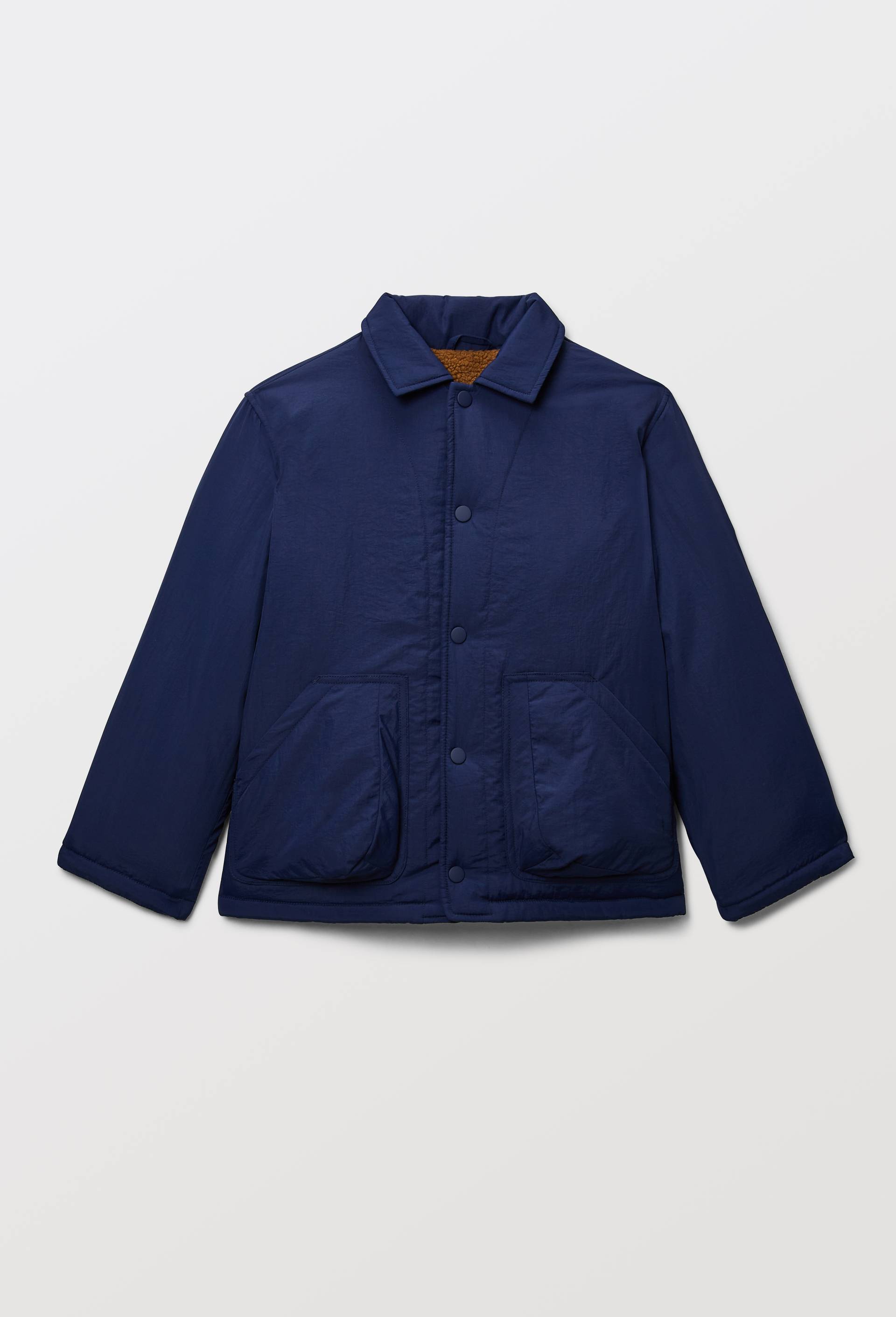 Veste doubl&eacute;e sherpa, Bleu fonc&eacute;, large image number 3