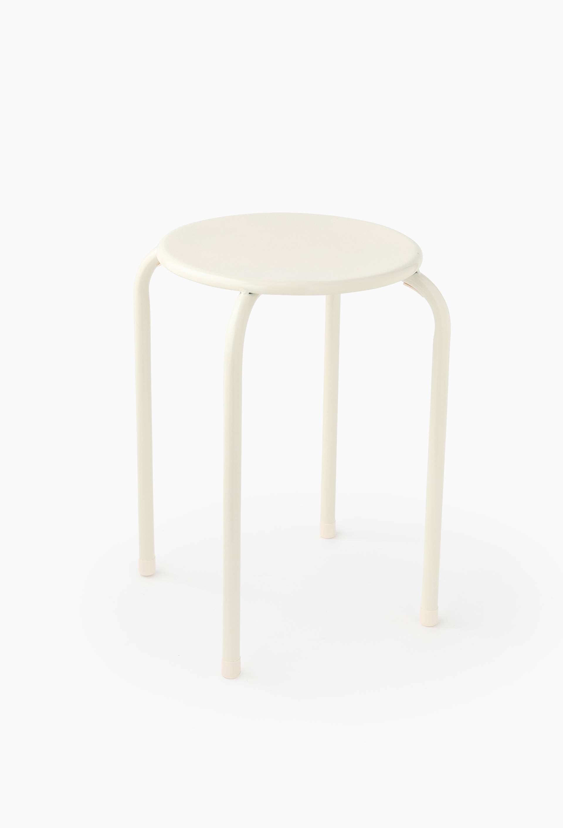 Tabouret empilable, 30xH45 cm, en m&eacute;tal, Ecru, swatch image